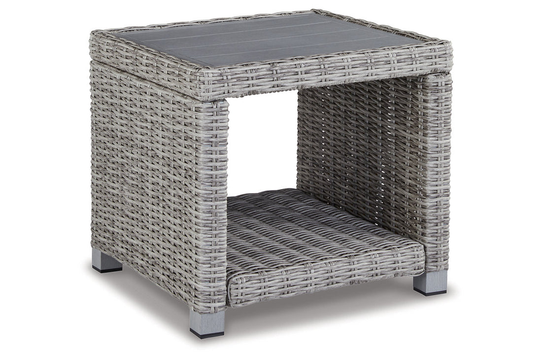 NAPLES BEACH Light Gray Outdoor End Table - P439-702 - Bien Home Furniture &amp; Electronics