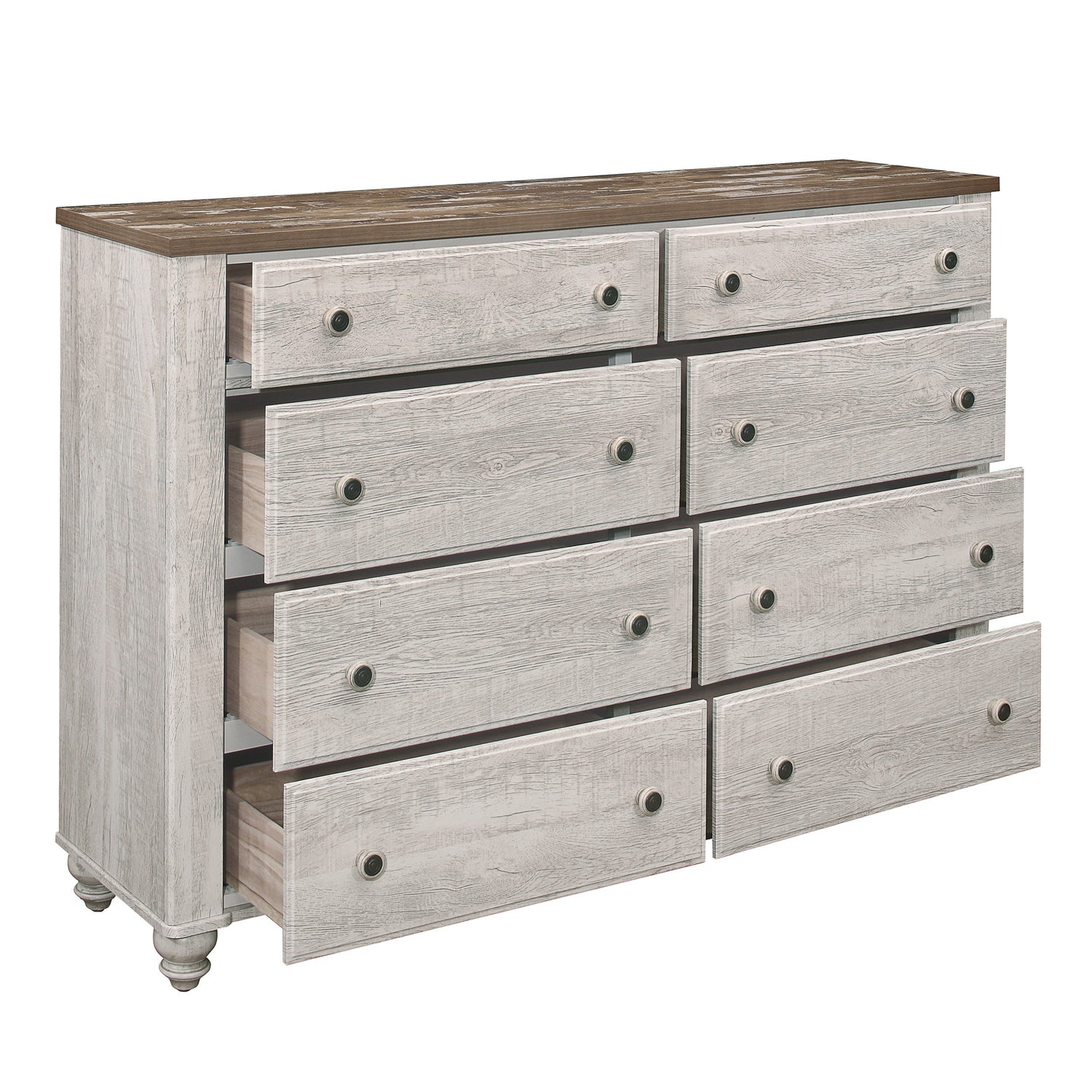 Nashville Antique White/Brown Dresser - 1903-5 - Bien Home Furniture & Electronics