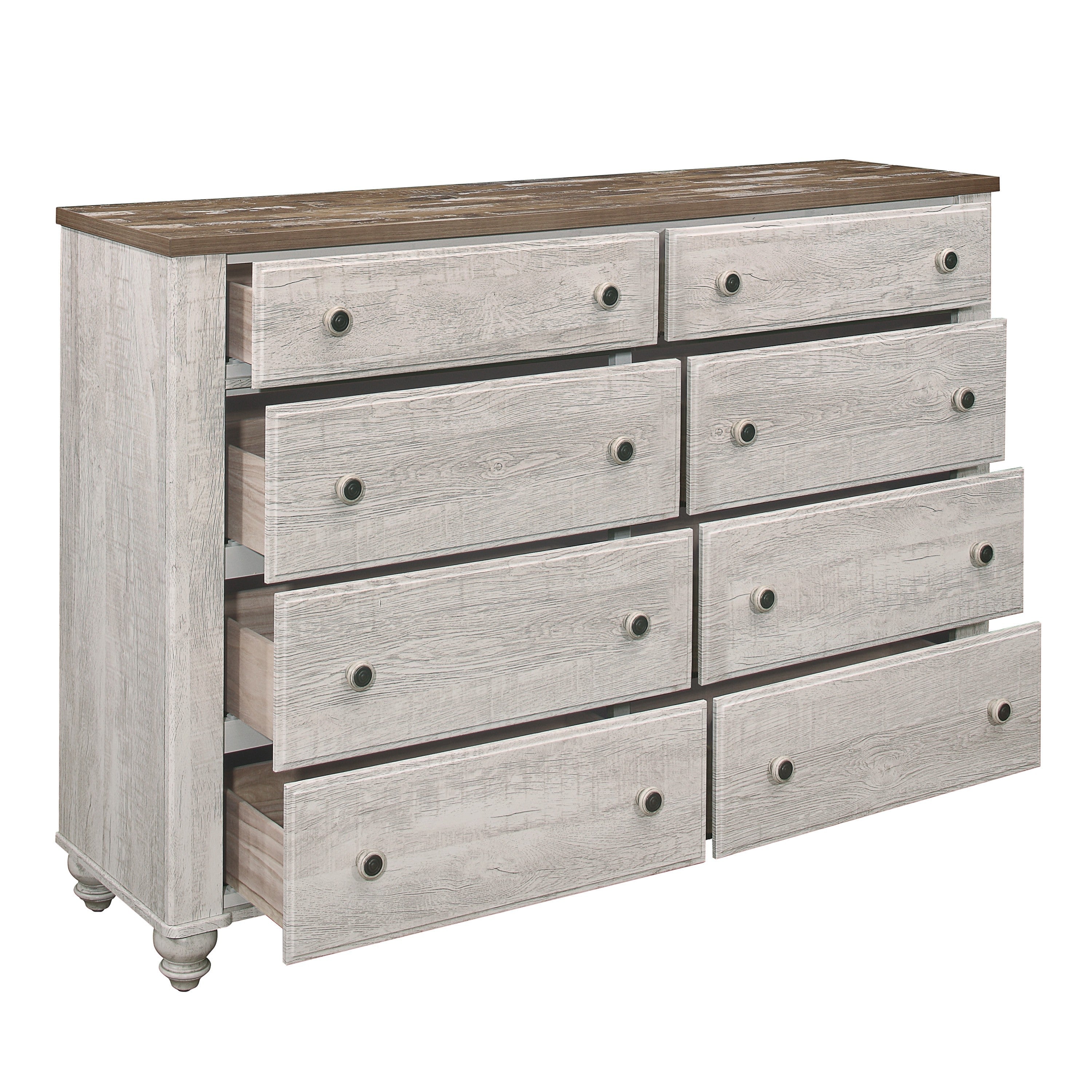 Nashville Antique White/Brown Dresser - 1903-5 - Bien Home Furniture & Electronics