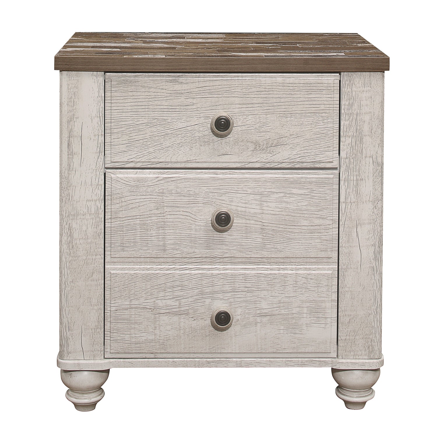 Nashville Antique White/Brown Nightstand - 1903-4 - Bien Home Furniture & Electronics