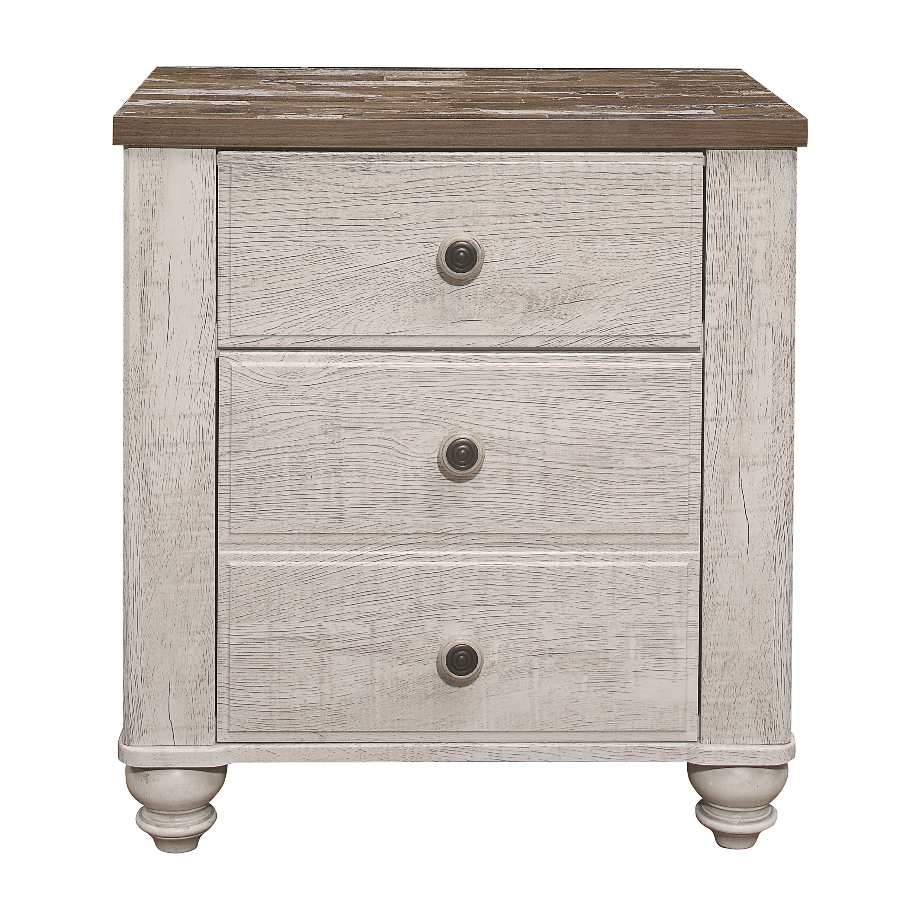 Nashville Antique White/Brown Nightstand - 1903-4 - Bien Home Furniture & Electronics