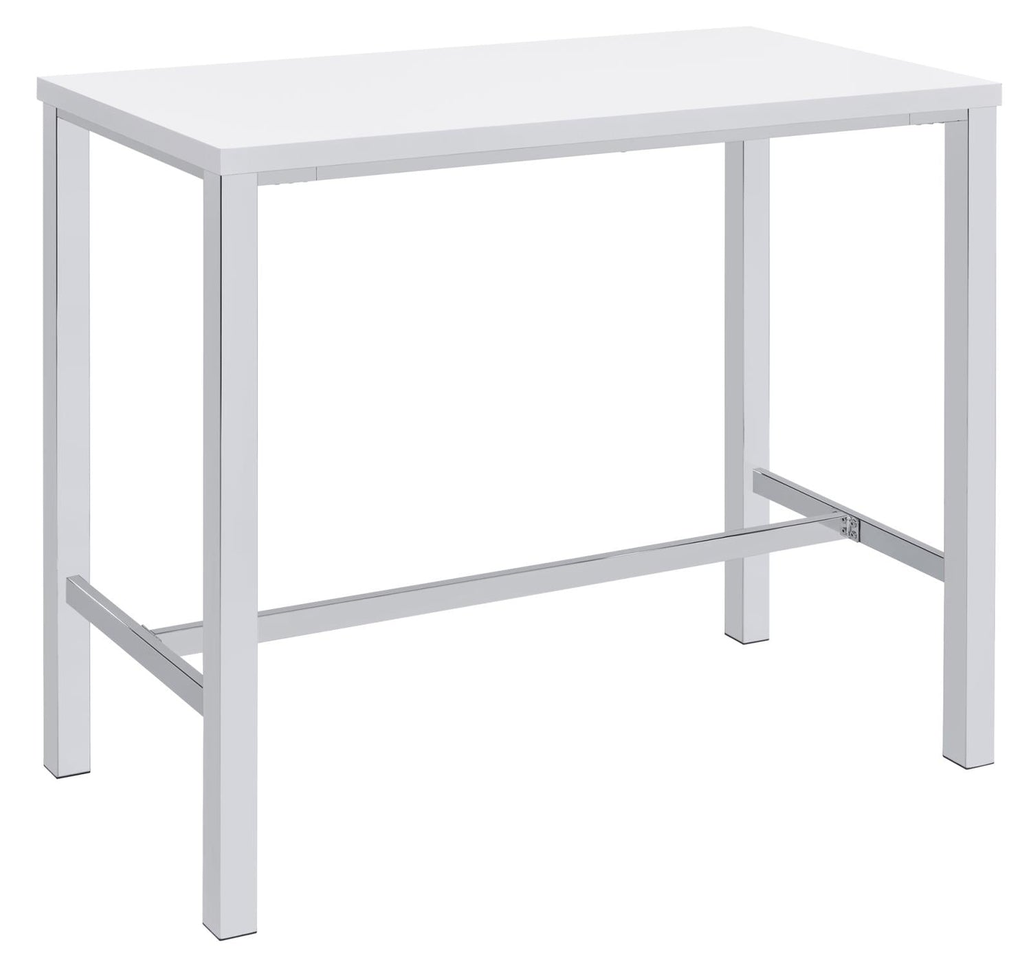 Natividad White High Gloss/Chrome 5-Piece Bar Set - 182525 - Bien Home Furniture & Electronics