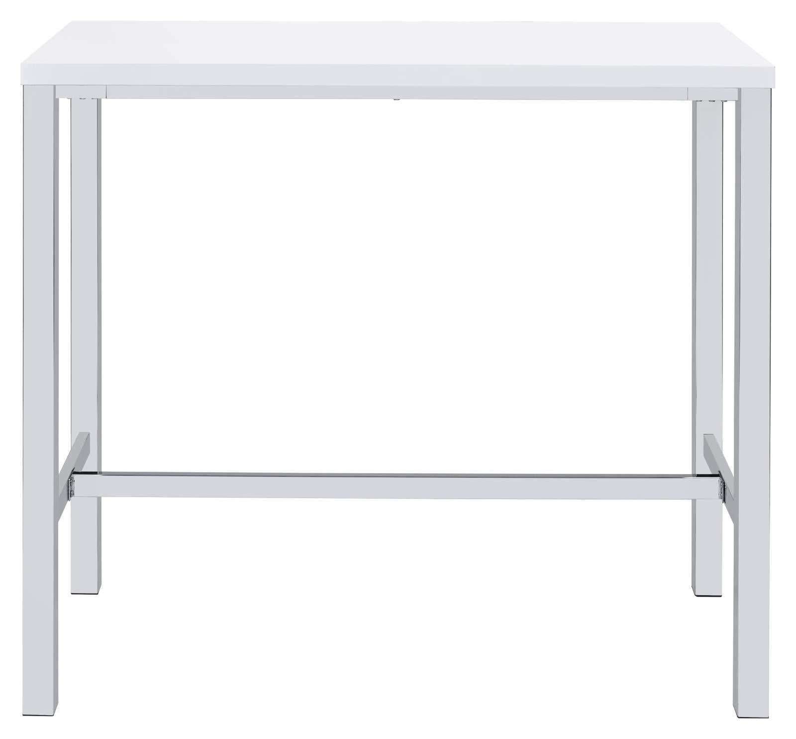 Natividad White High Gloss/Chrome 5-Piece Bar Set - 182525 - Bien Home Furniture & Electronics