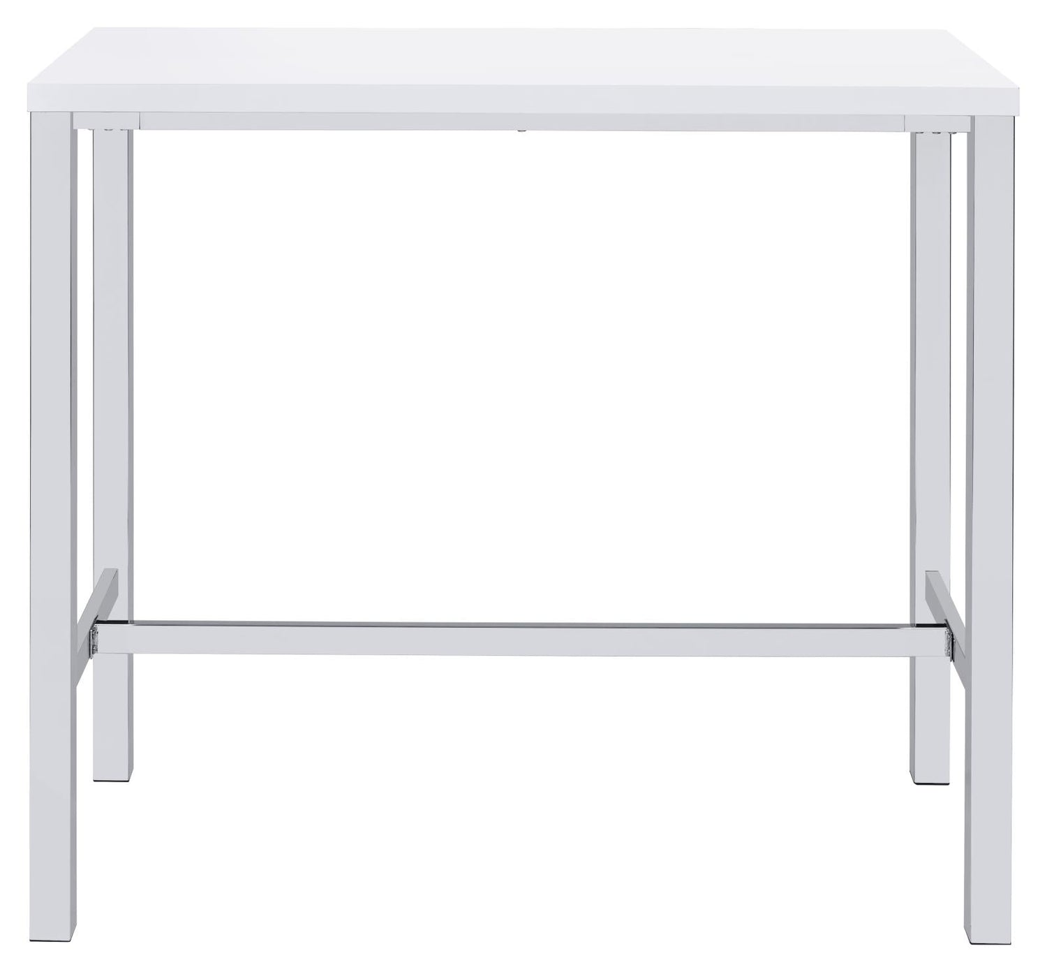 Natividad White High Gloss/Chrome 5-Piece Bar Set - 182525 - Bien Home Furniture &amp; Electronics