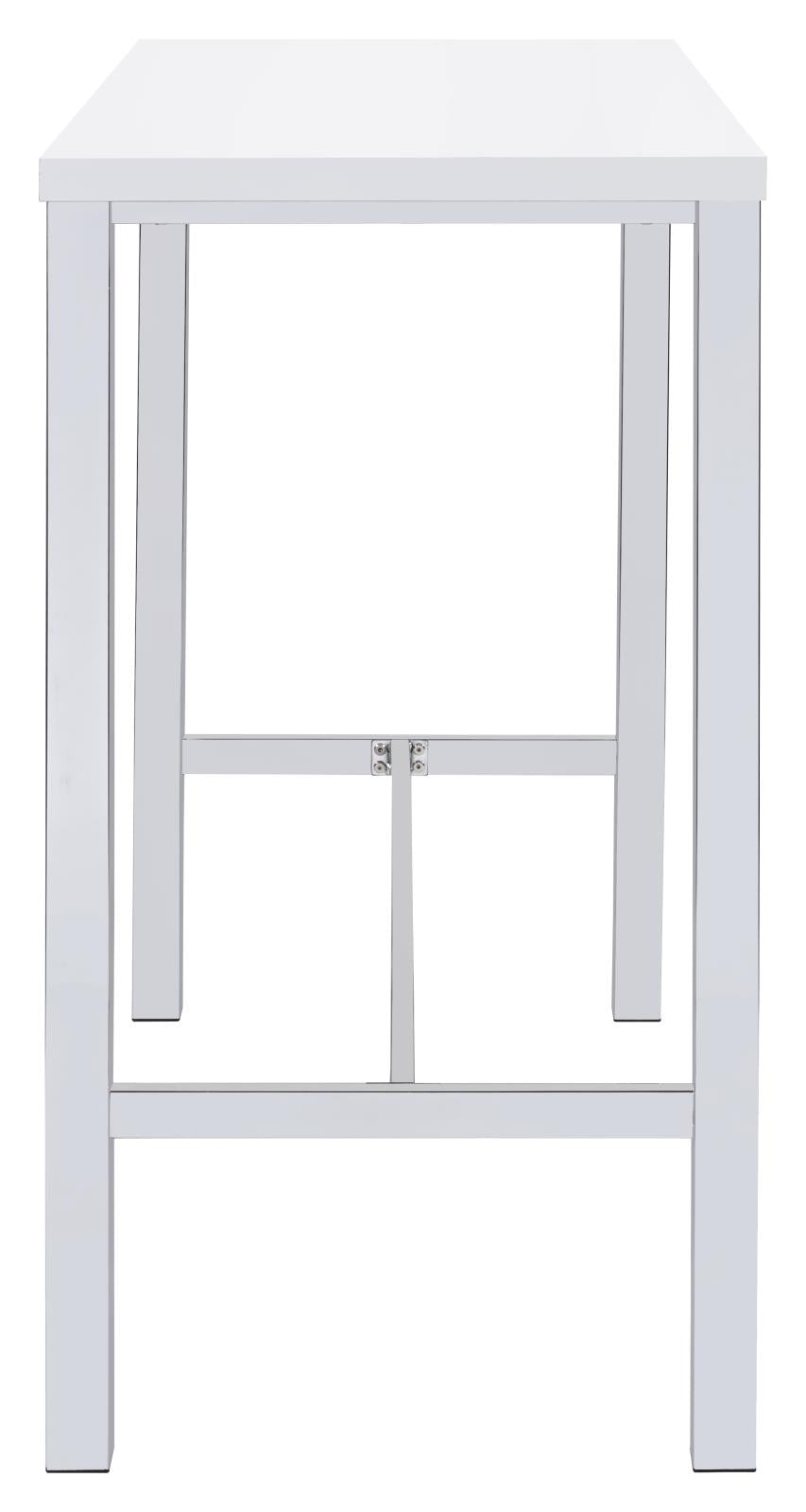 Natividad White High Gloss/Chrome 5-Piece Bar Set - 182525 - Bien Home Furniture & Electronics