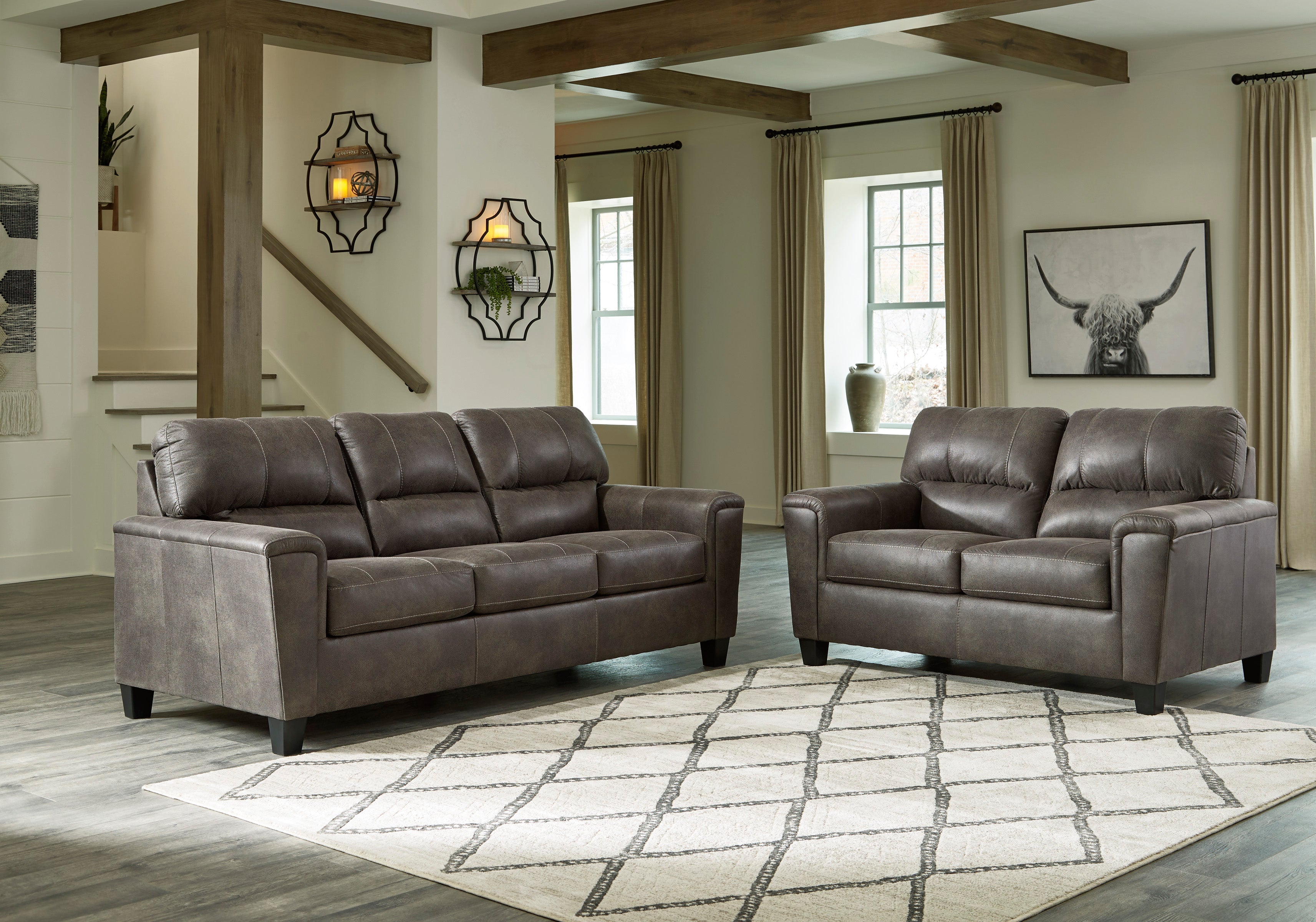 Navi Smoke Living Room Set - SET | 9400238 | 9400235 - Bien Home Furniture & Electronics