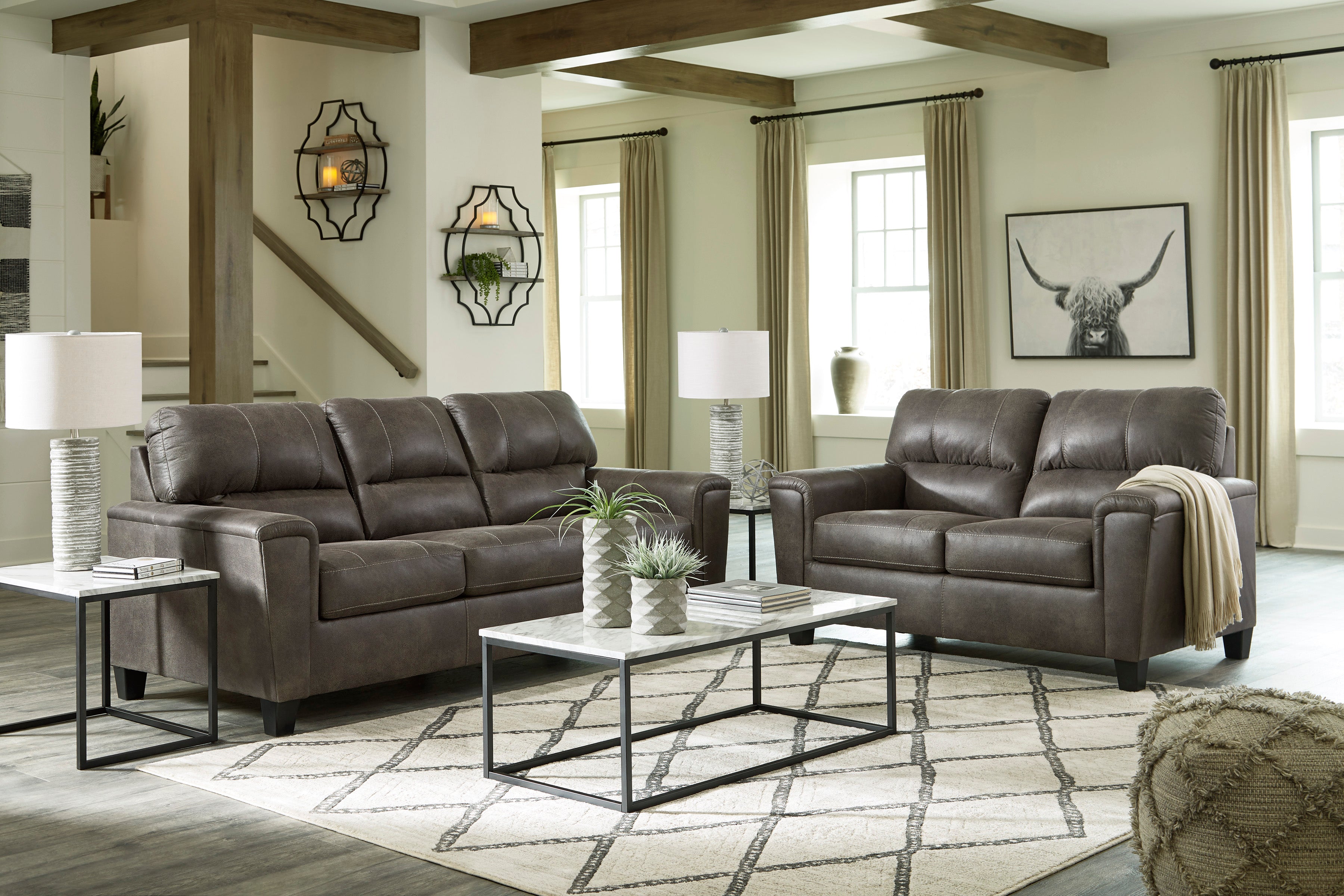 Navi Smoke Living Room Set - SET | 9400238 | 9400235 - Bien Home Furniture & Electronics