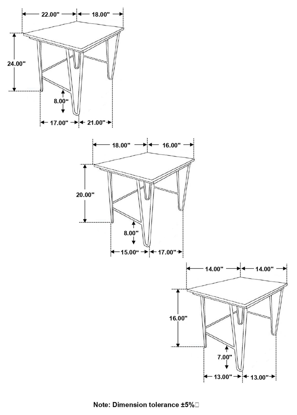 Nayeli 3-Piece Nesting Table with Hairpin Legs Natural/Black - 935981 - Bien Home Furniture & Electronics