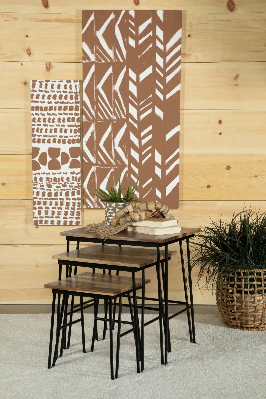 Nayeli 3-Piece Nesting Table with Hairpin Legs Natural/Black - 935981 - Bien Home Furniture & Electronics