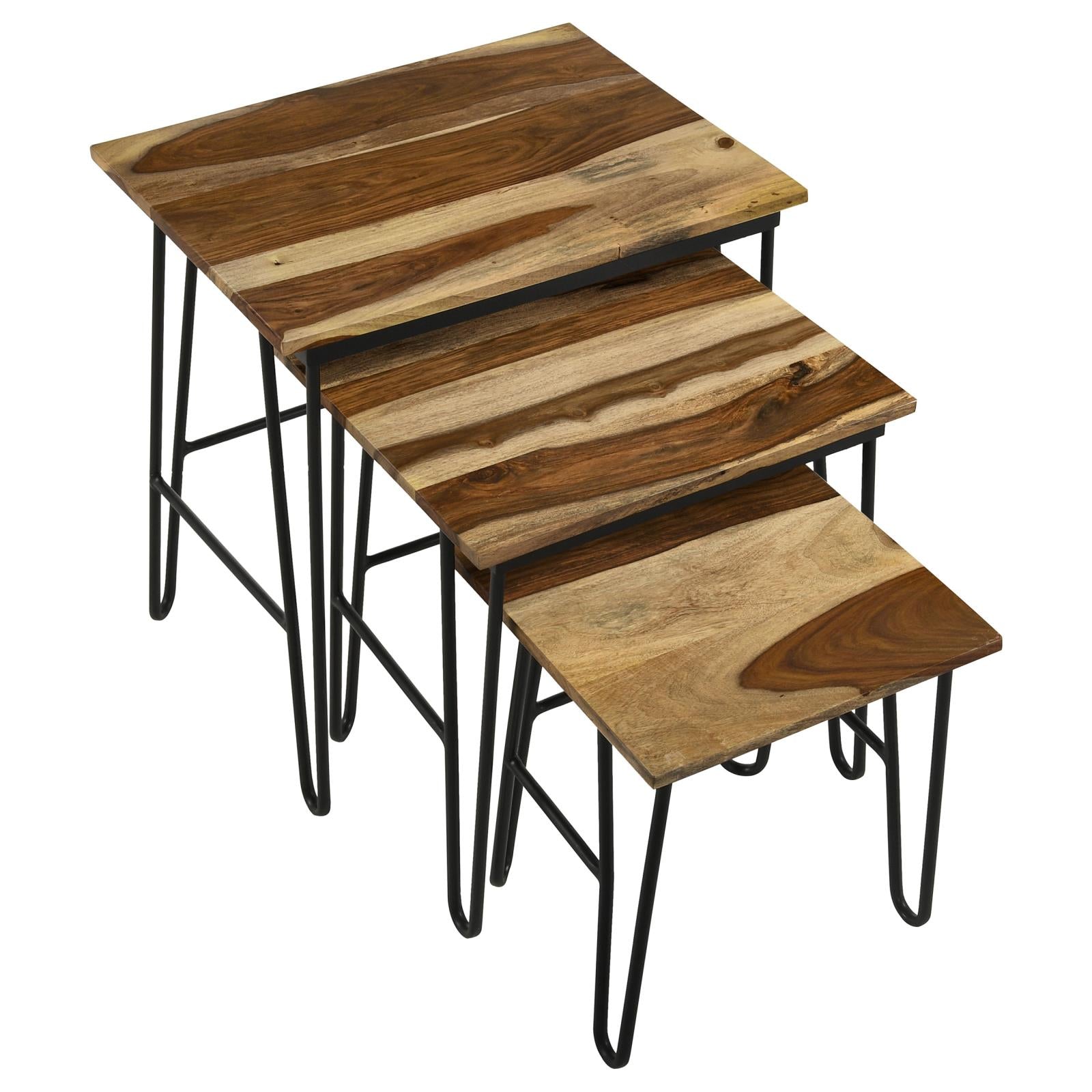 Nayeli 3-Piece Nesting Table with Hairpin Legs Natural/Black - 935981 - Bien Home Furniture & Electronics
