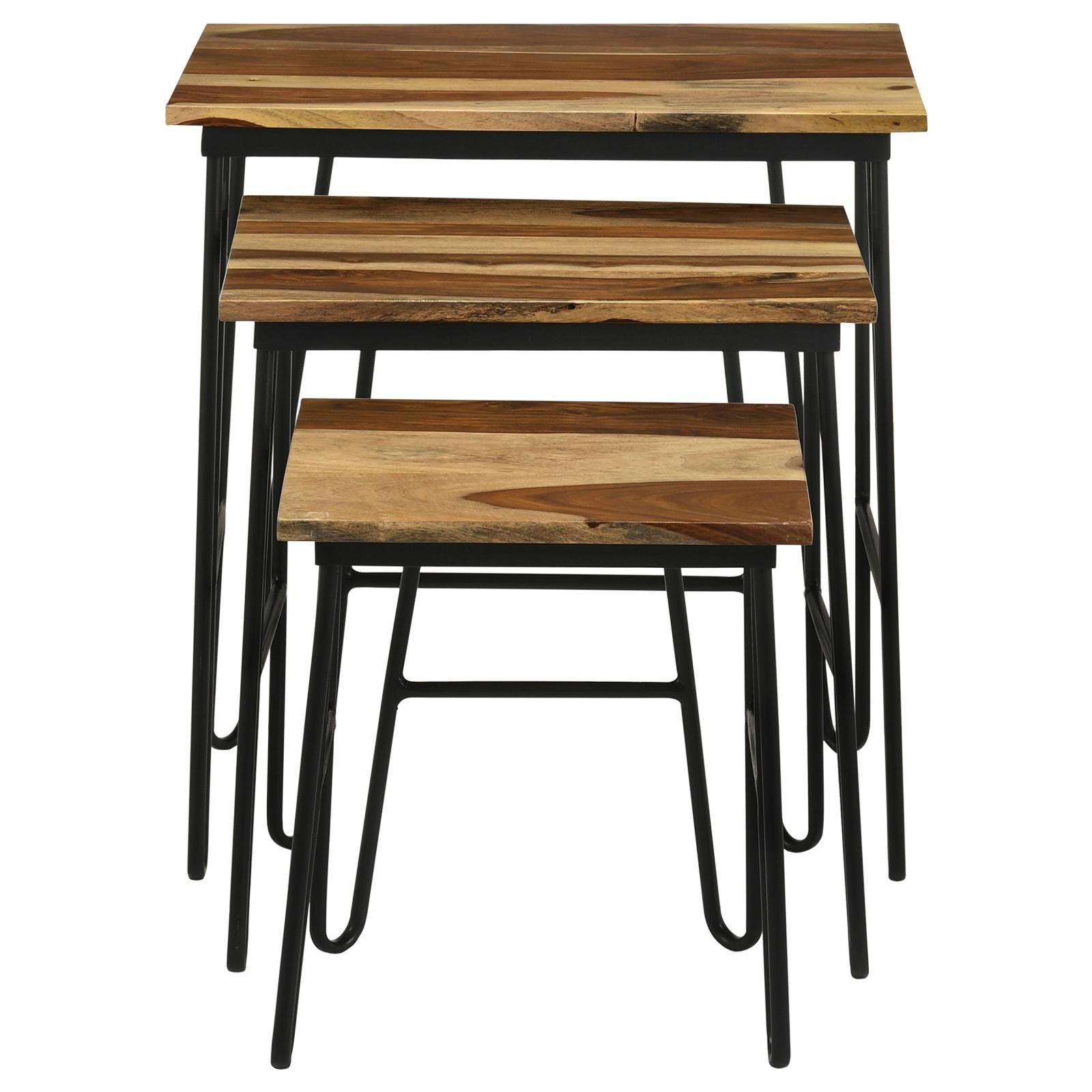 Nayeli 3-Piece Nesting Table with Hairpin Legs Natural/Black - 935981 - Bien Home Furniture & Electronics