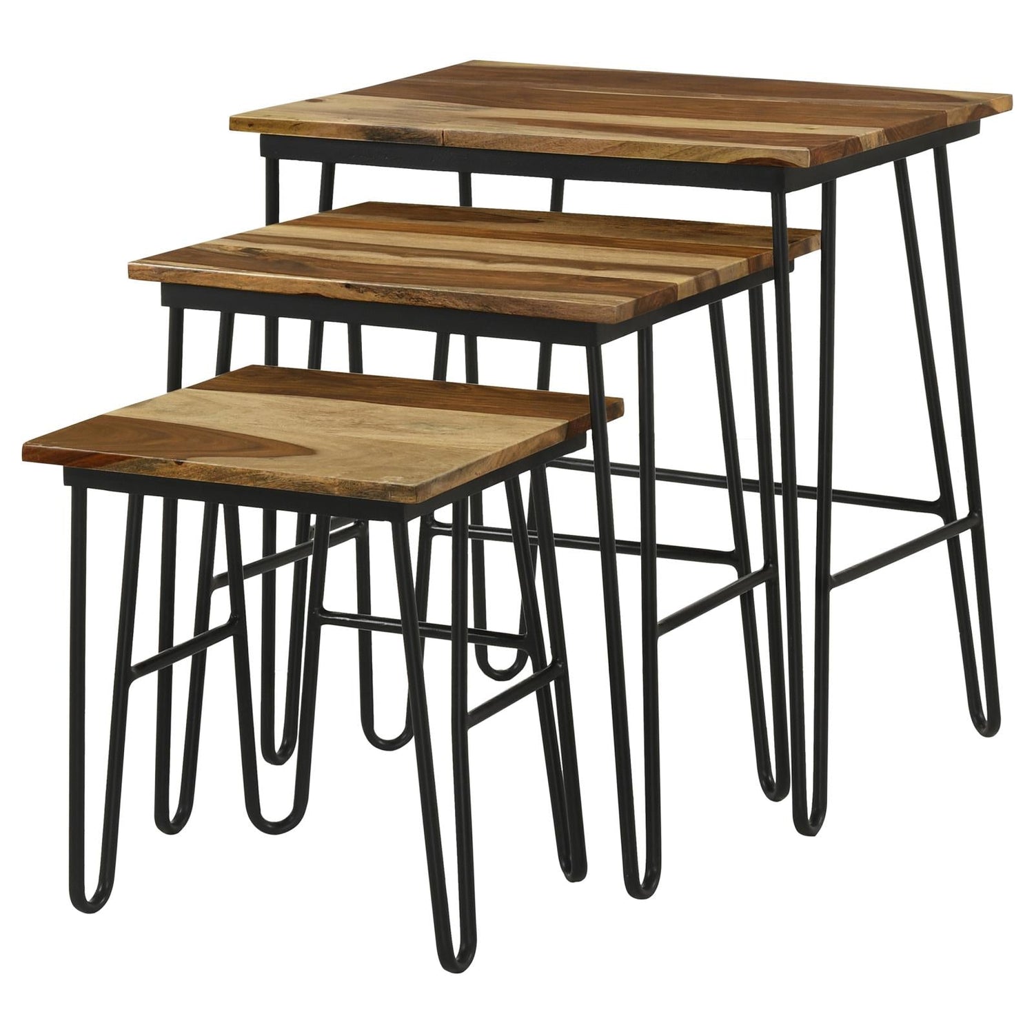 Nayeli 3-Piece Nesting Table with Hairpin Legs Natural/Black - 935981 - Bien Home Furniture & Electronics