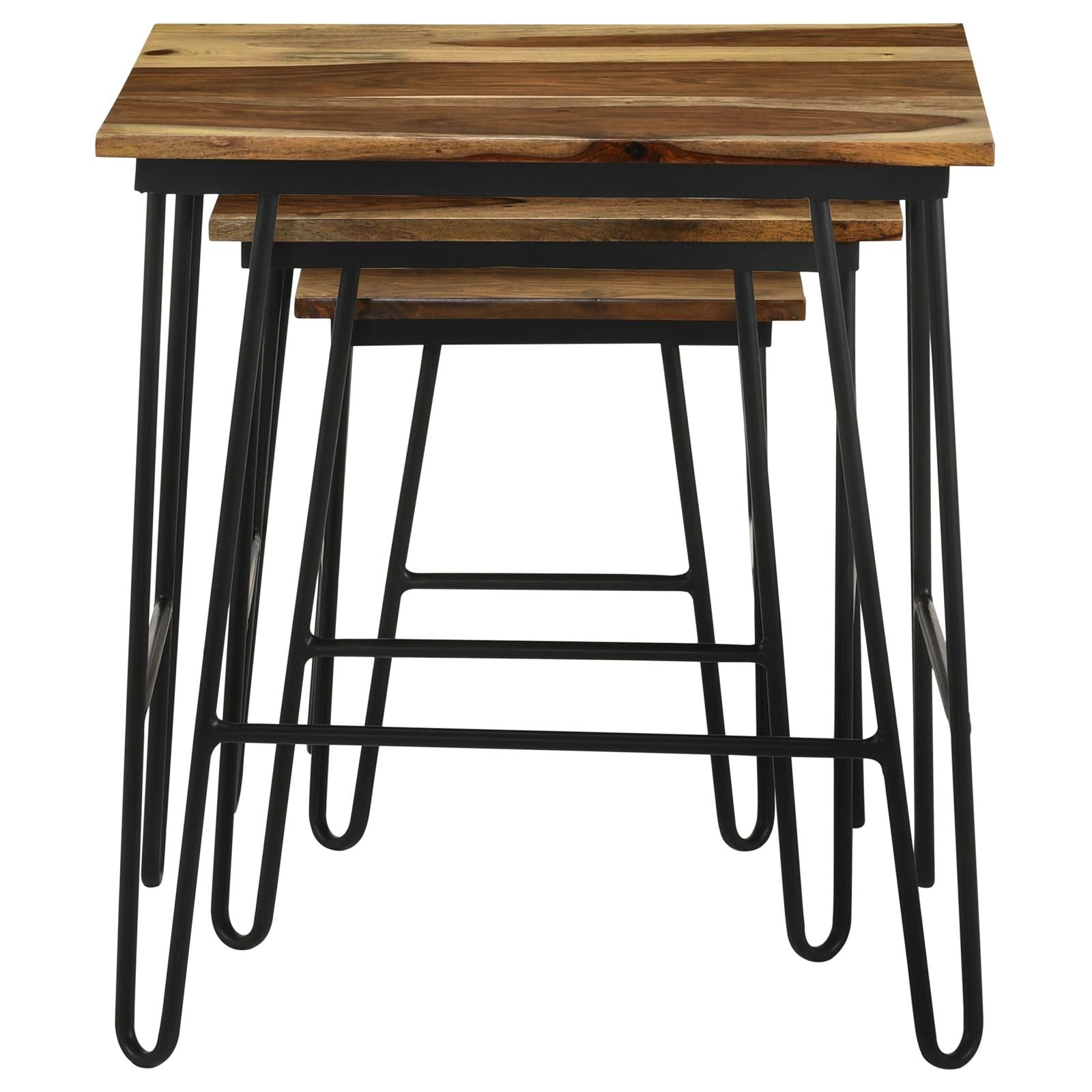 Nayeli 3-Piece Nesting Table with Hairpin Legs Natural/Black - 935981 - Bien Home Furniture & Electronics