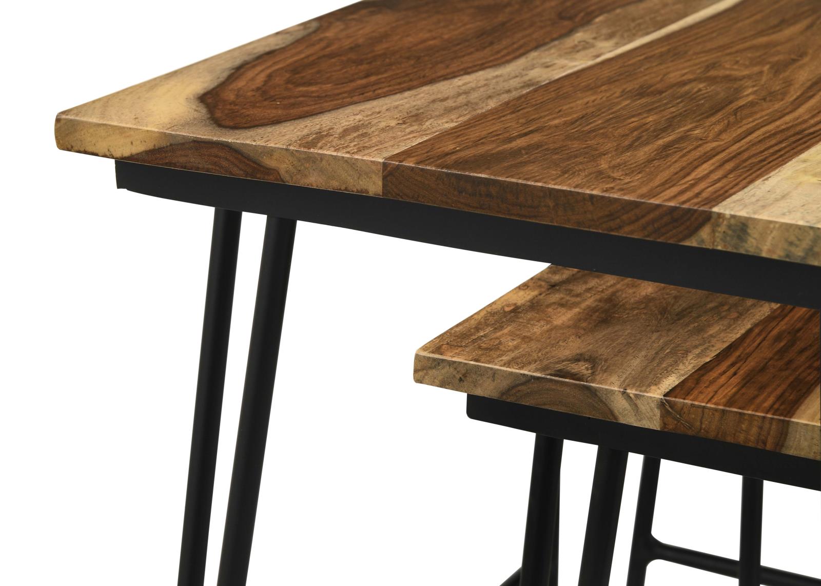 Nayeli 3-Piece Nesting Table with Hairpin Legs Natural/Black - 935981 - Bien Home Furniture & Electronics