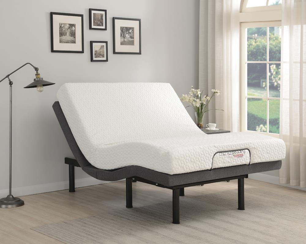 Negan Gray/Black California King Adjustable Bed Base - 350132KW - Bien Home Furniture &amp; Electronics