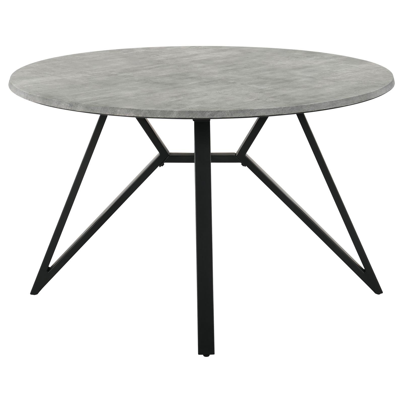 Neil Concrete/Black Round Wood Top Dining Table - 193801 - Bien Home Furniture & Electronics