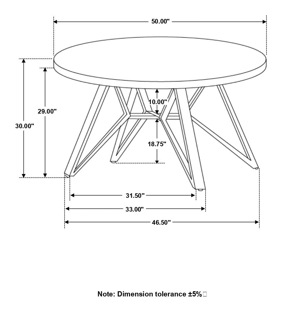 Neil Concrete/Black Round Wood Top Dining Table - 193801 - Bien Home Furniture & Electronics
