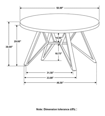 Neil Concrete/Black Round Wood Top Dining Table - 193801 - Bien Home Furniture &amp; Electronics