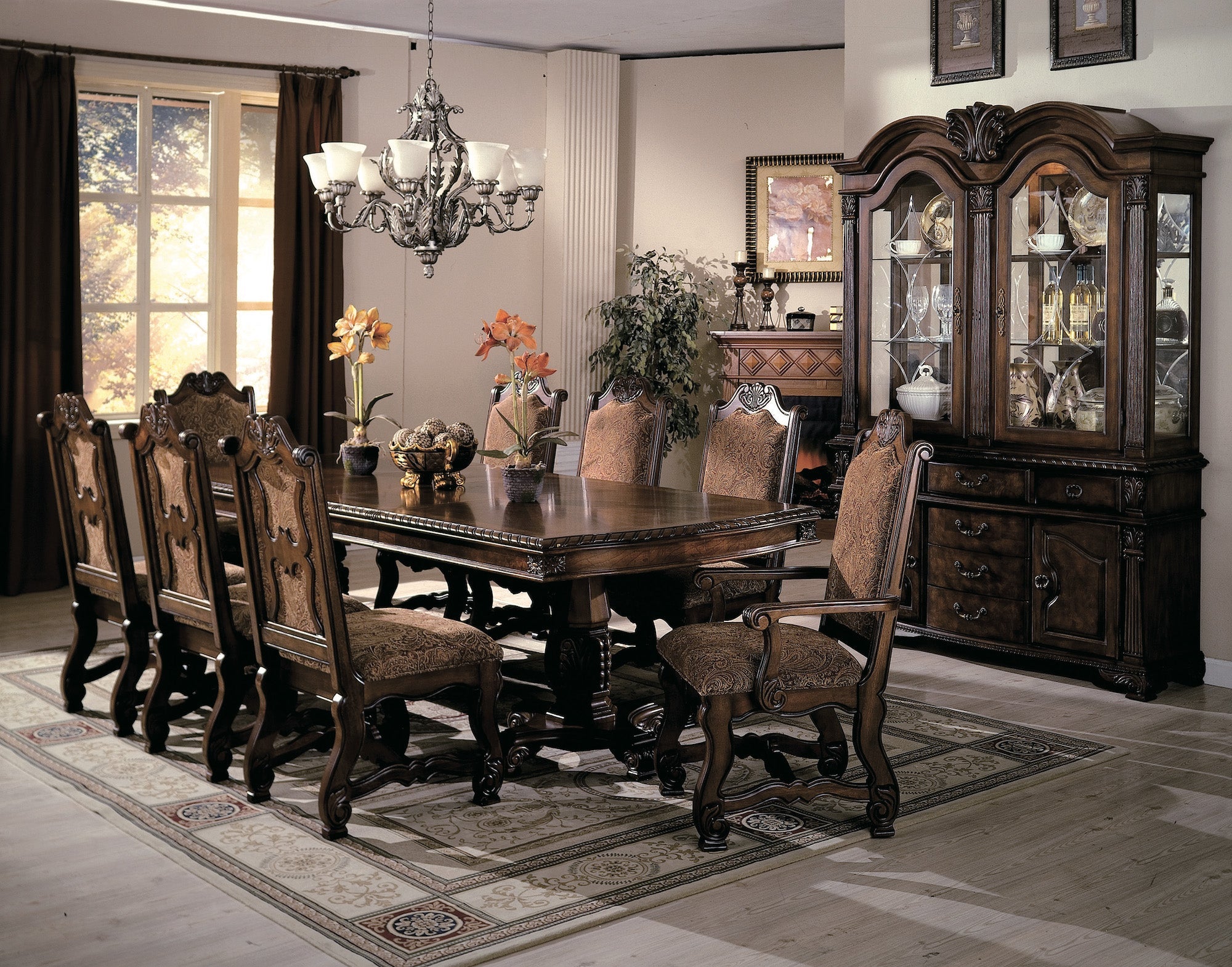 Neo Renaissance Brown Side Chair, Set of 2 - 2401S - Bien Home Furniture & Electronics