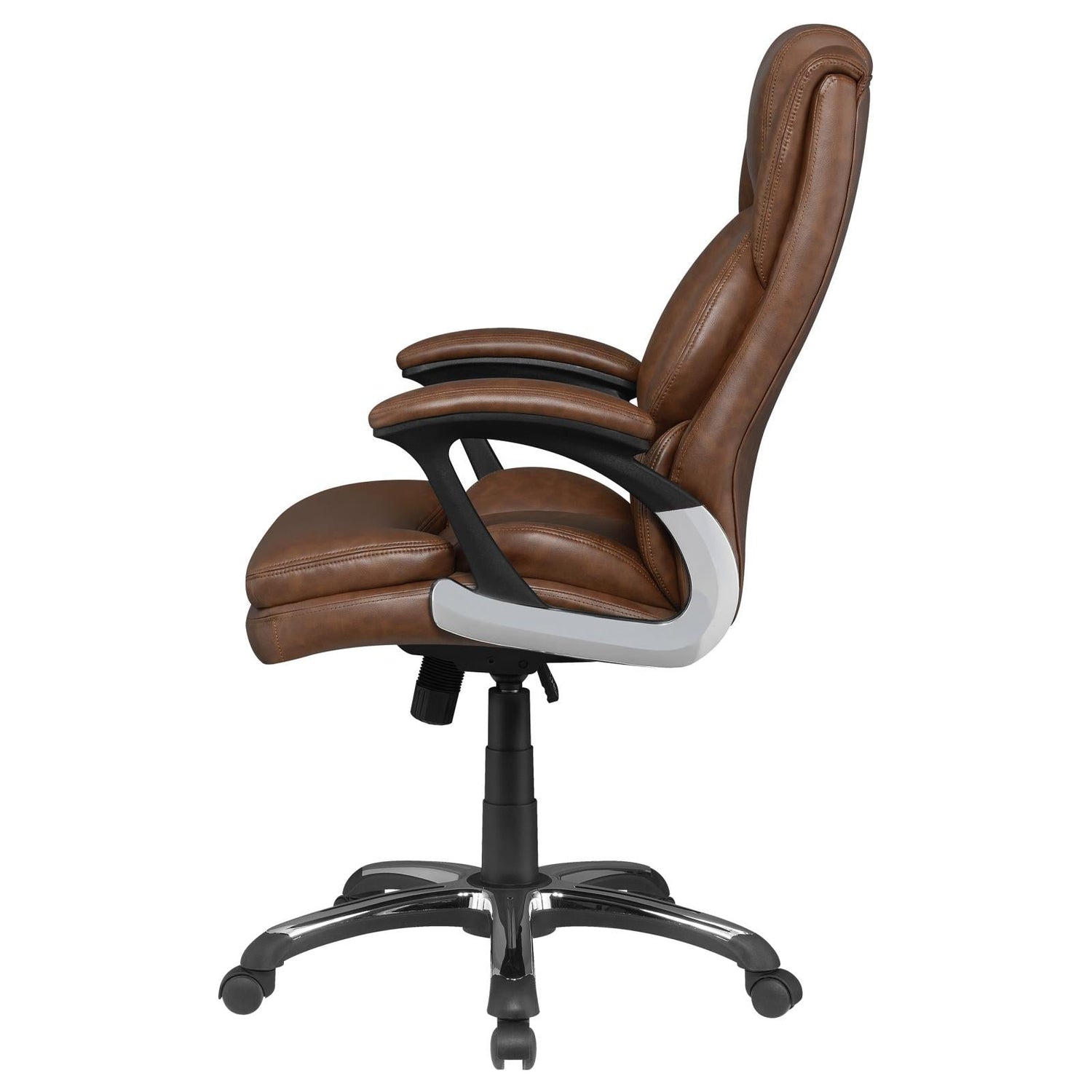 Nerris Brown/Black Adjustable Height Office Chair with Padded Arm - 881184 - Bien Home Furniture &amp; Electronics