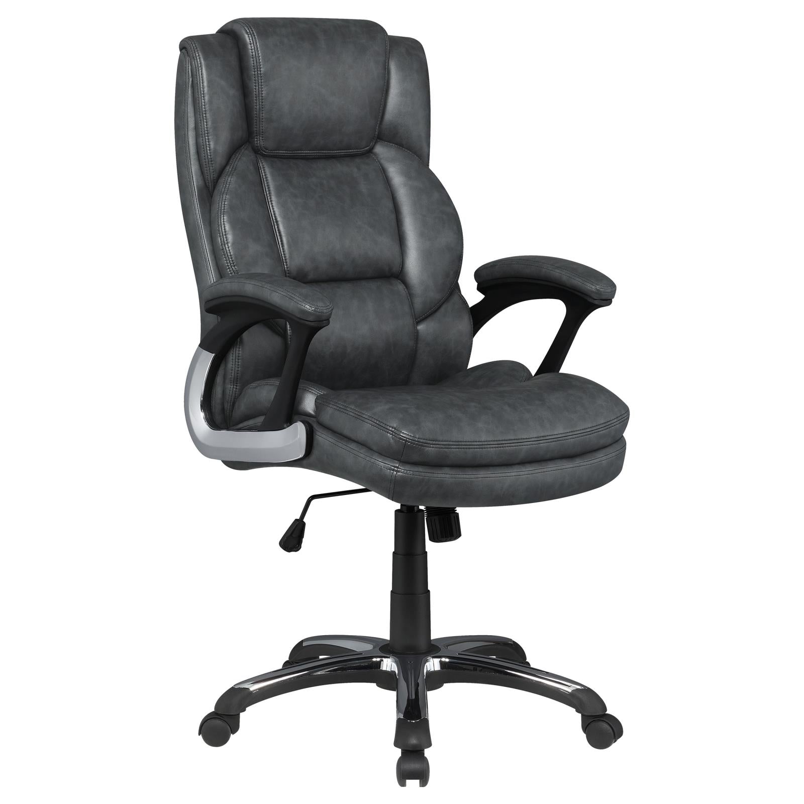 Nerris Gray/Black Adjustable Height Office Chair with Padded Arm - 881183 - Bien Home Furniture &amp; Electronics