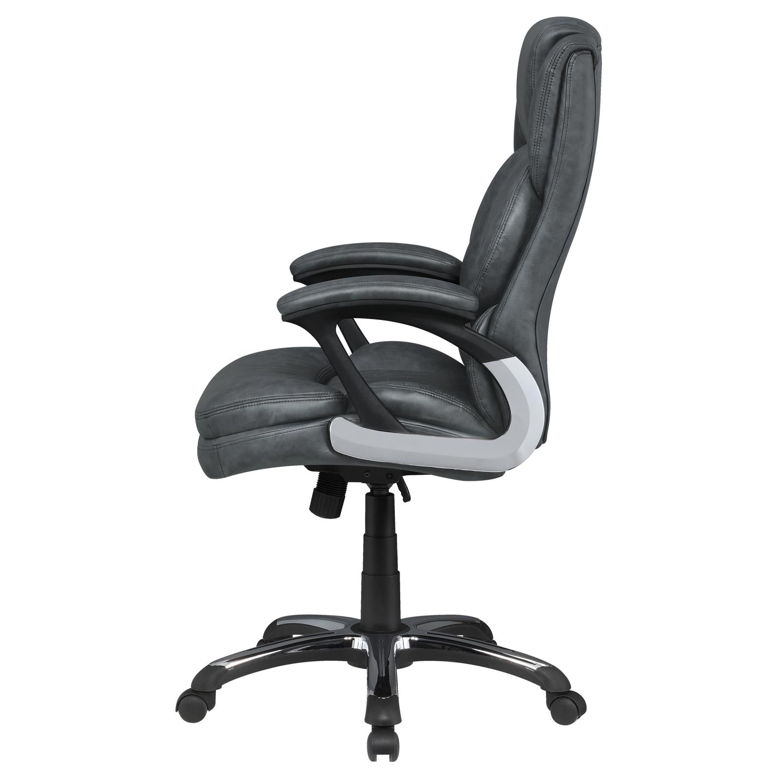 Nerris Gray/Black Adjustable Height Office Chair with Padded Arm - 881183 - Bien Home Furniture &amp; Electronics