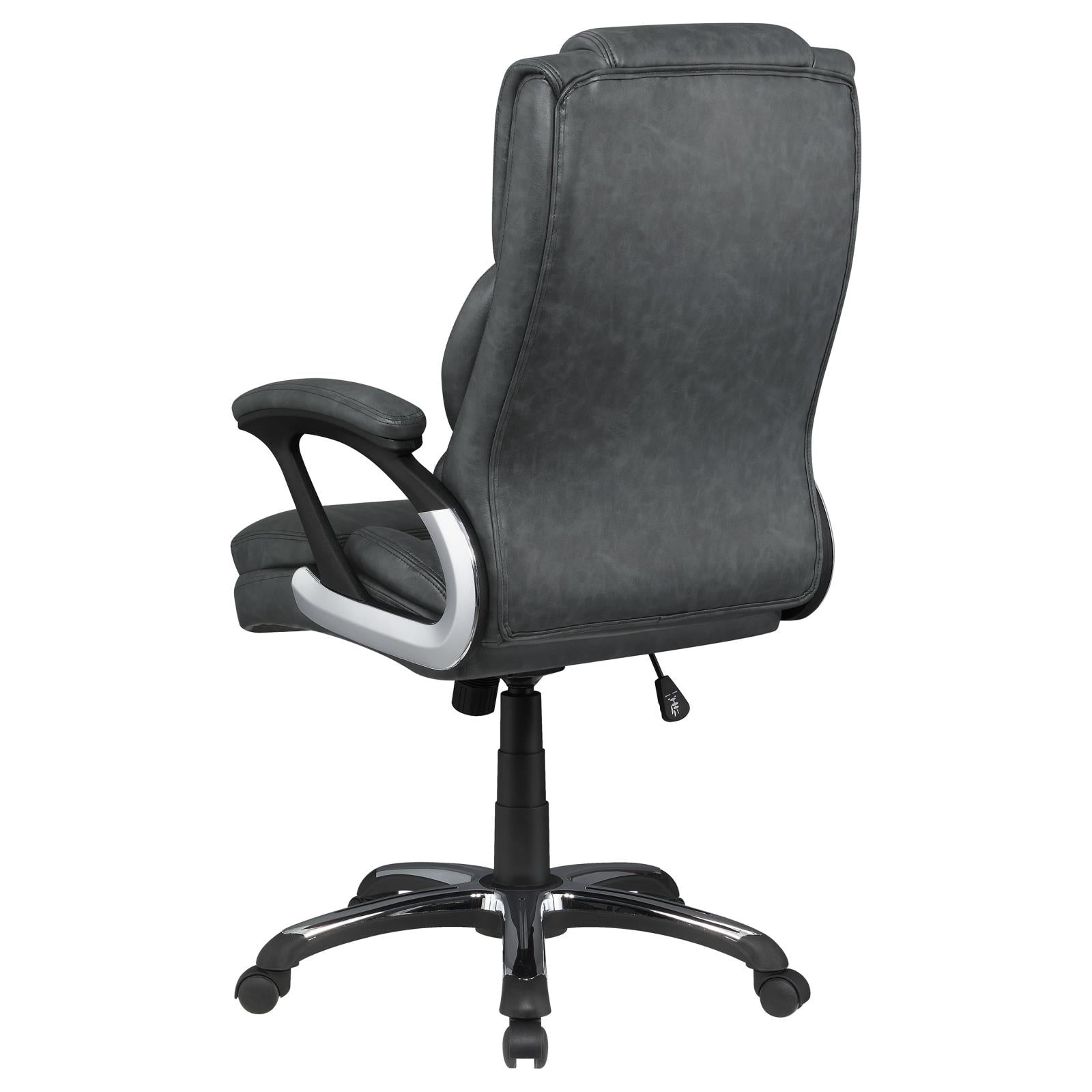 Nerris Gray/Black Adjustable Height Office Chair with Padded Arm - 881183 - Bien Home Furniture &amp; Electronics