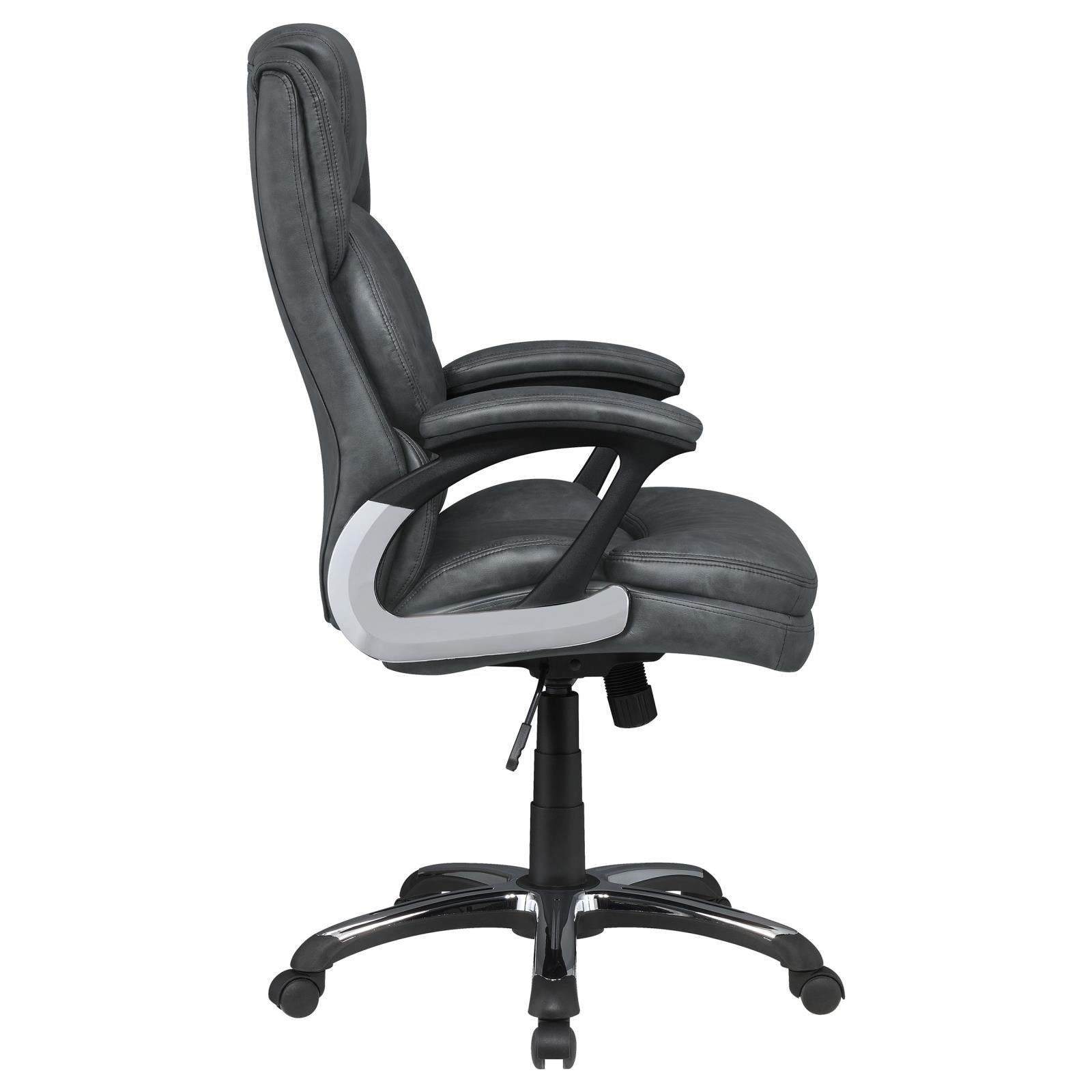 Nerris Gray/Black Adjustable Height Office Chair with Padded Arm - 881183 - Bien Home Furniture &amp; Electronics