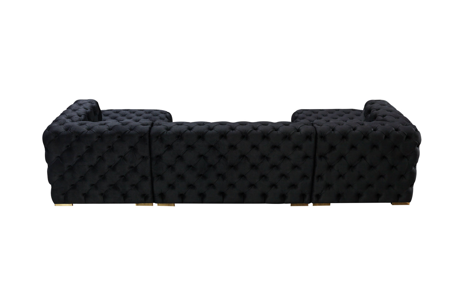 Neva Black Velvet Double Chaise Sectional - NEVABLACK-SEC - Bien Home Furniture & Electronics