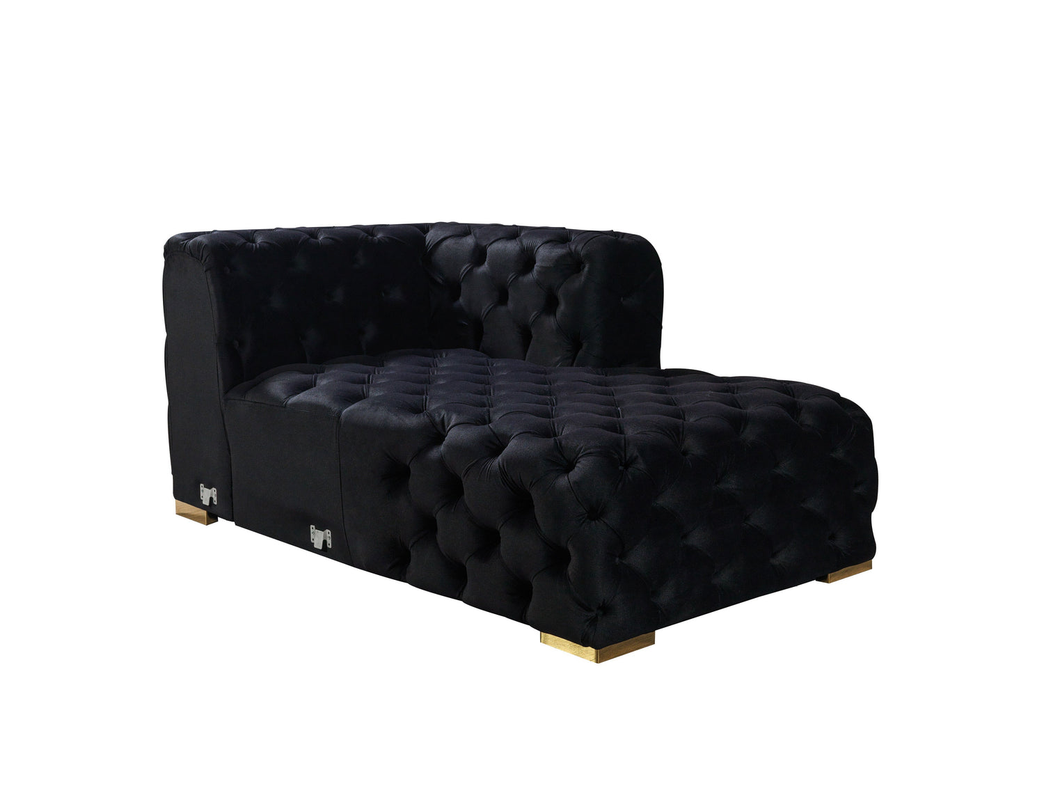 Neva Black Velvet Double Chaise Sectional - NEVABLACK-SEC - Bien Home Furniture & Electronics