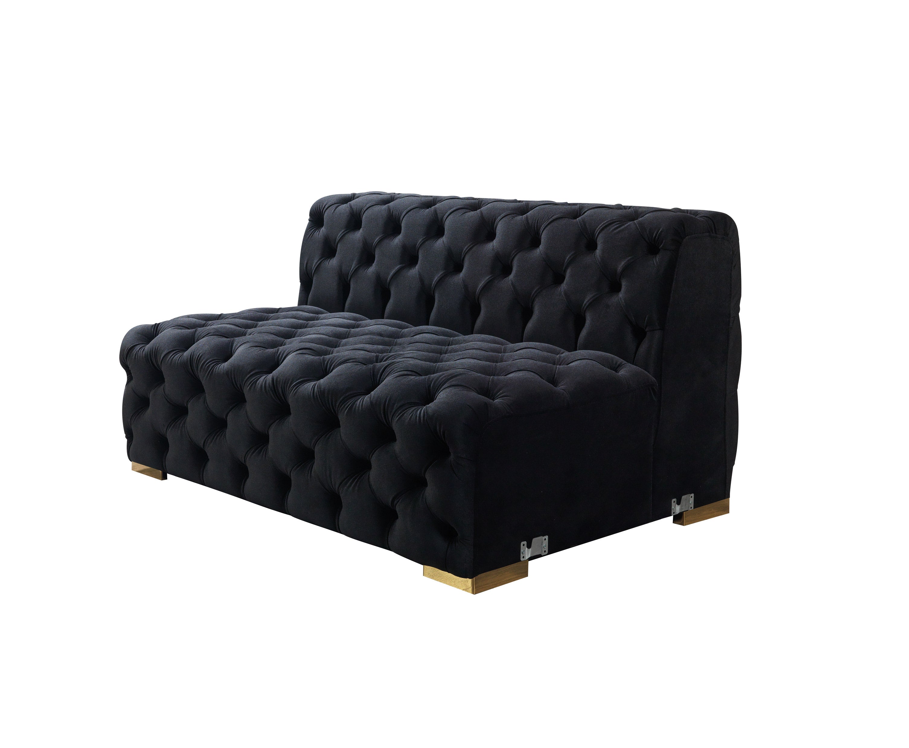Neva Black Velvet Double Chaise Sectional - NEVABLACK-SEC - Bien Home Furniture & Electronics