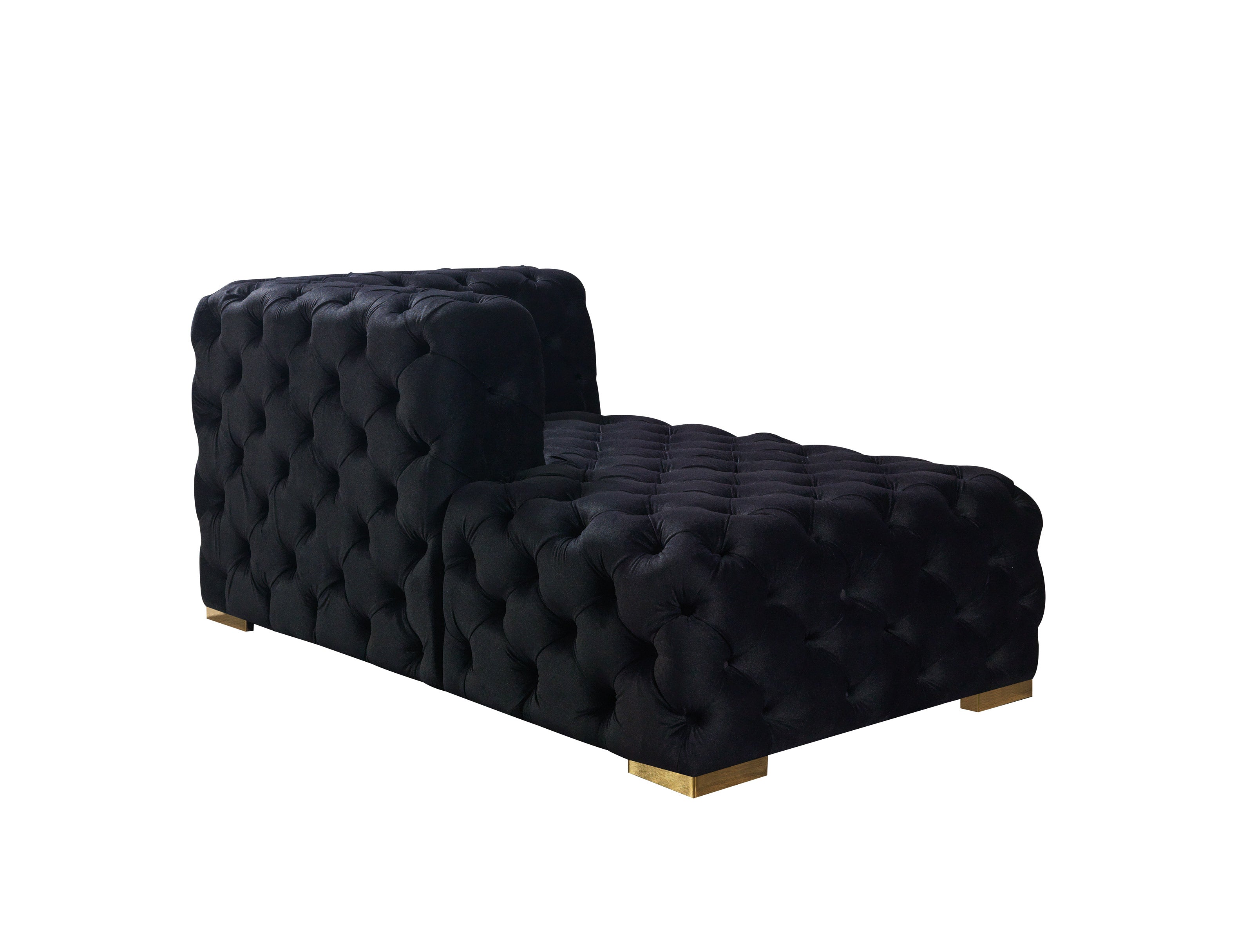 Neva Black Velvet Double Chaise Sectional - NEVABLACK-SEC - Bien Home Furniture & Electronics