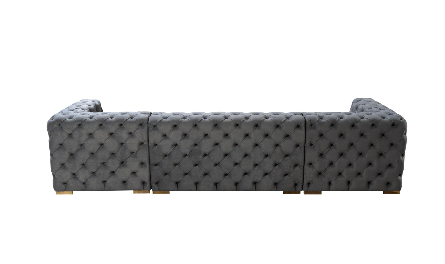 Neva Gray Velvet Double Chaise Sectional - NEVAGRAY-SEC - Bien Home Furniture & Electronics