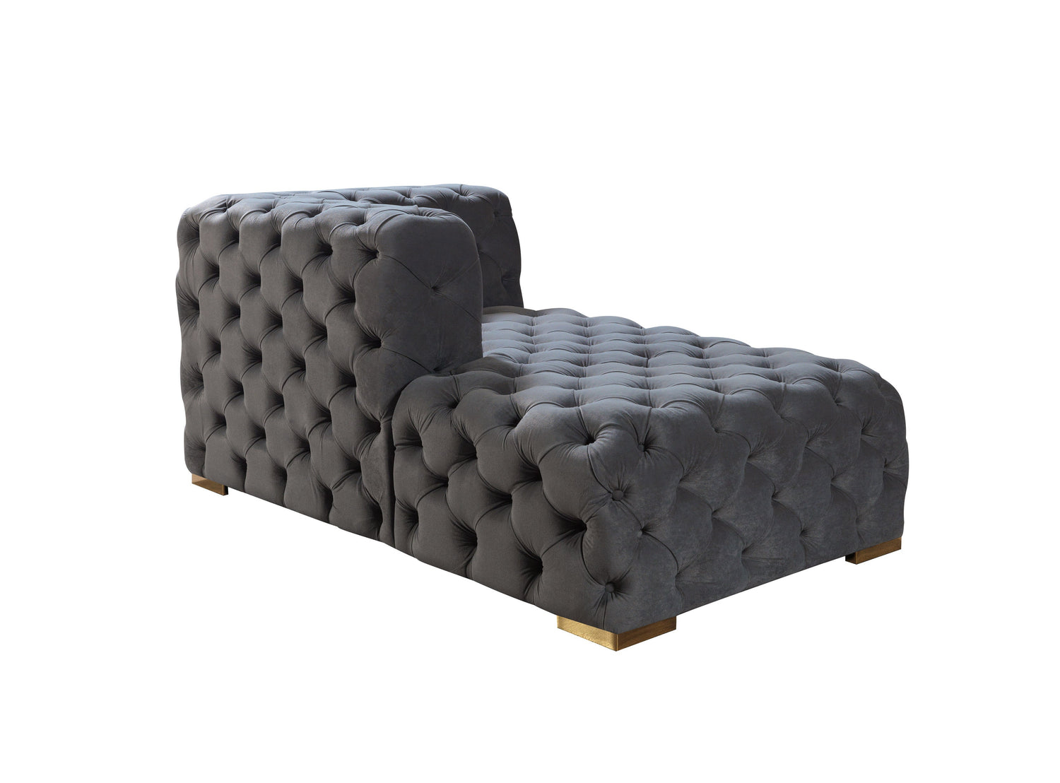 Neva Gray Velvet Double Chaise Sectional - NEVAGRAY-SEC - Bien Home Furniture & Electronics