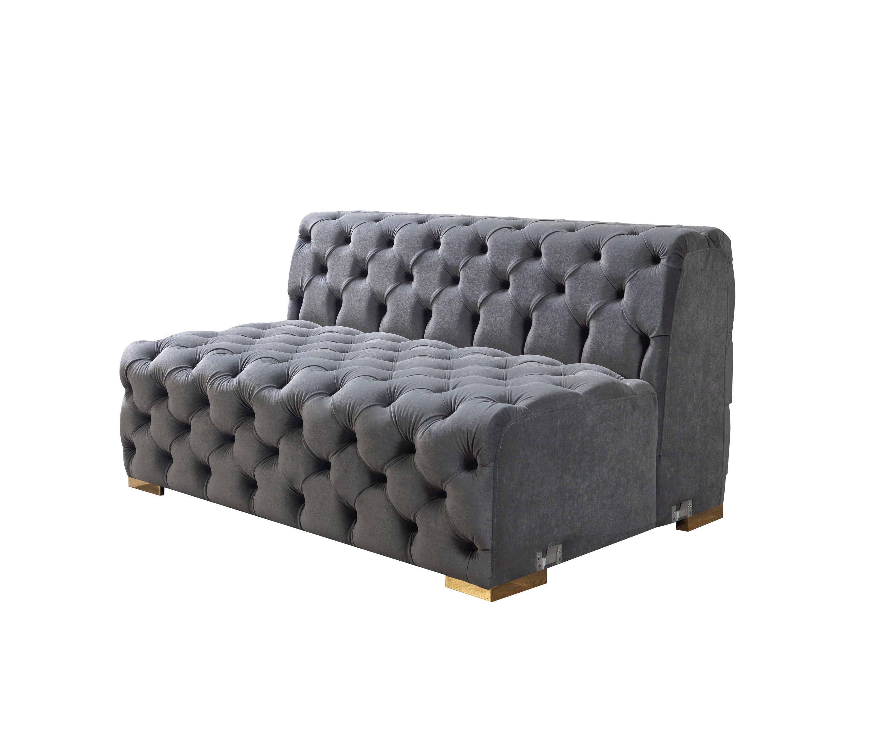 Neva Gray Velvet Double Chaise Sectional - NEVAGRAY-SEC - Bien Home Furniture & Electronics
