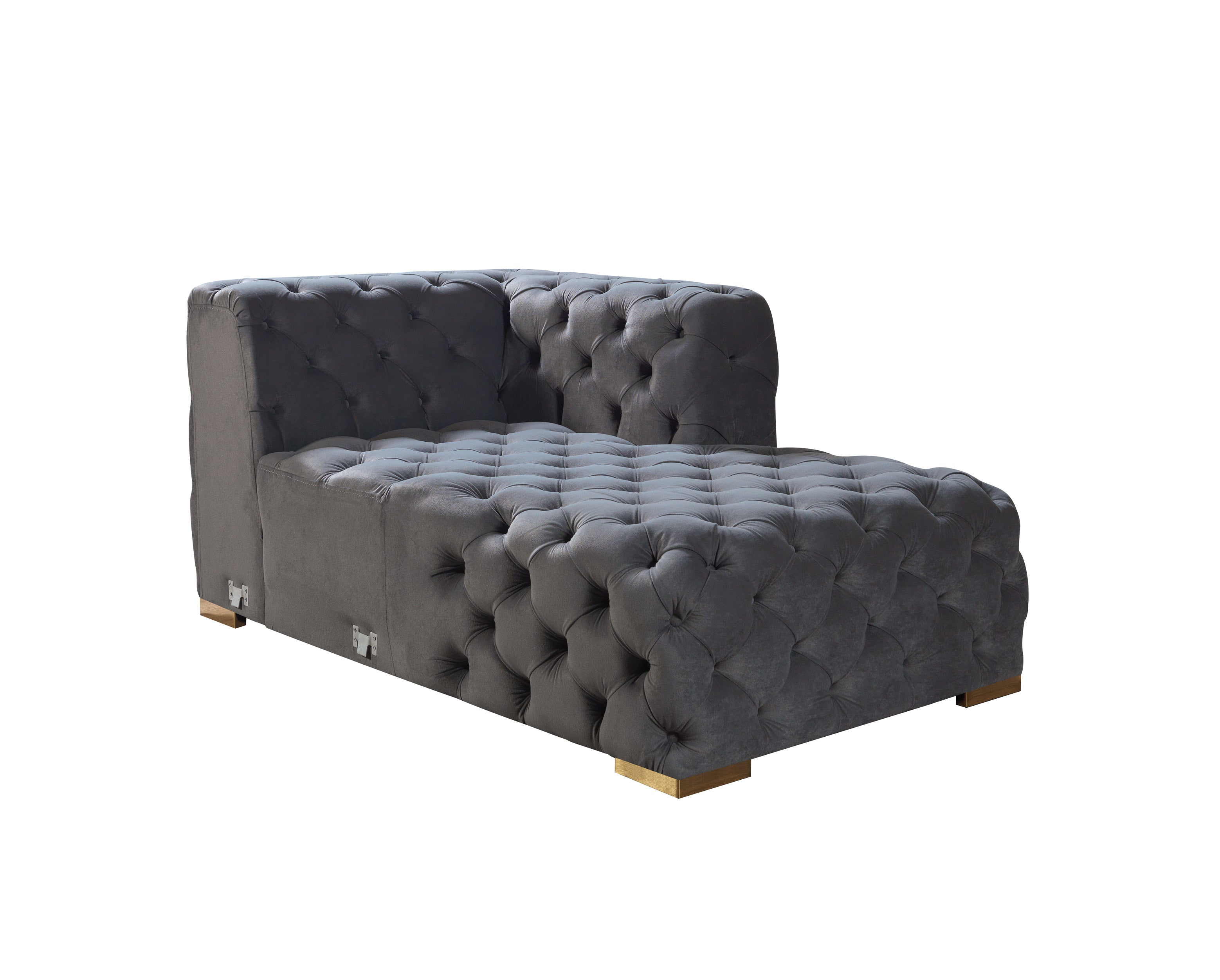 Neva Gray Velvet Double Chaise Sectional - NEVAGRAY-SEC - Bien Home Furniture & Electronics