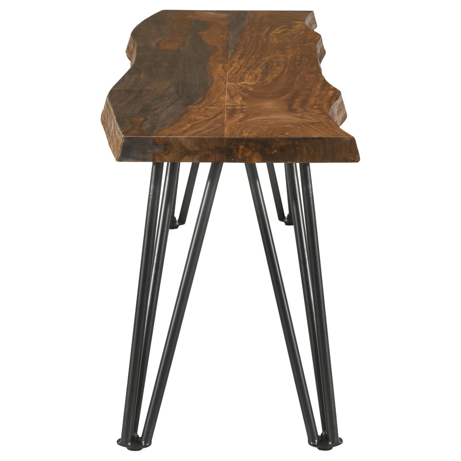 Neve Sheesham Gray/Gunmetal Live-edge Dining Bench with Hairpin Legs - 193863 - Bien Home Furniture & Electronics