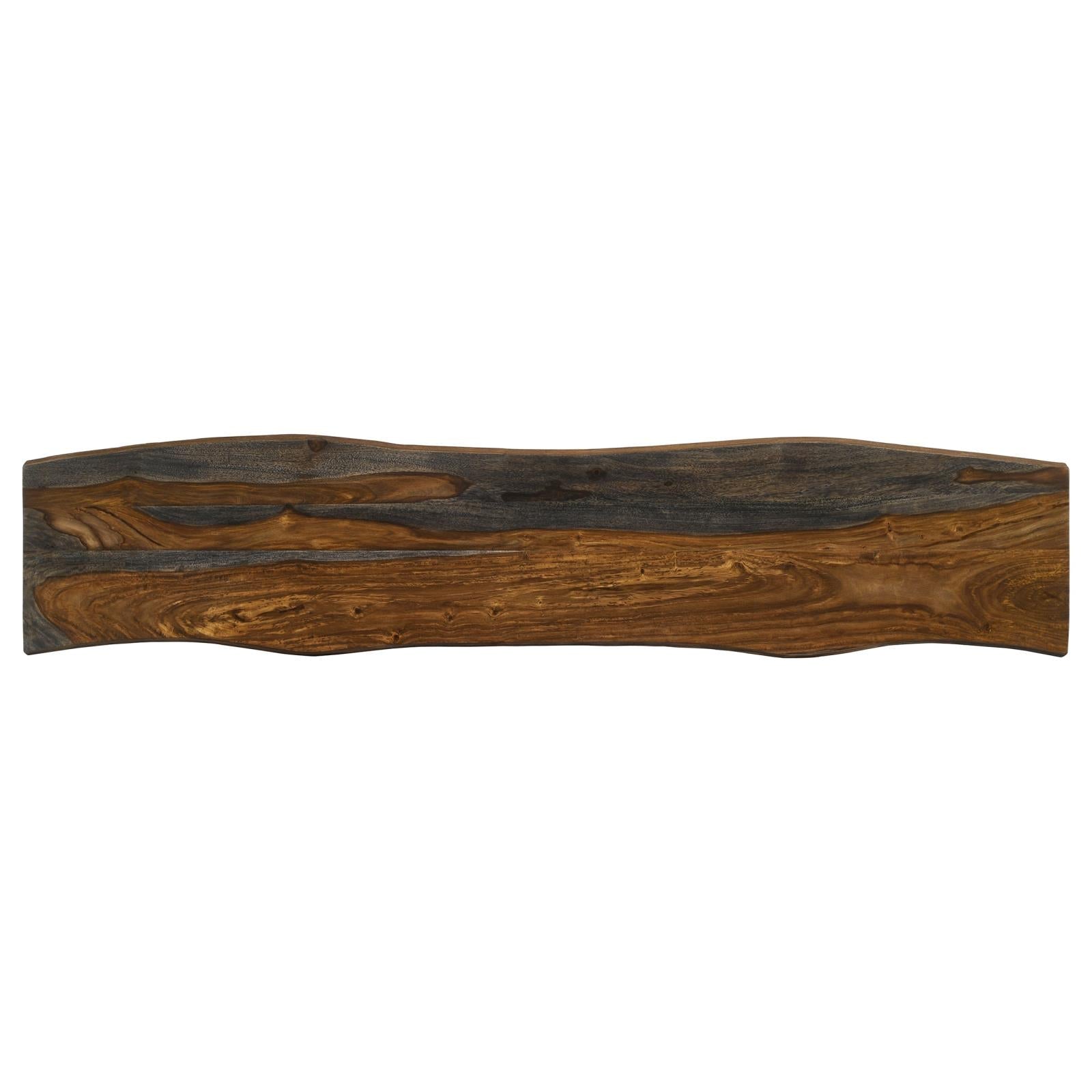 Neve Sheesham Gray/Gunmetal Live-edge Dining Bench with Hairpin Legs - 193863 - Bien Home Furniture & Electronics