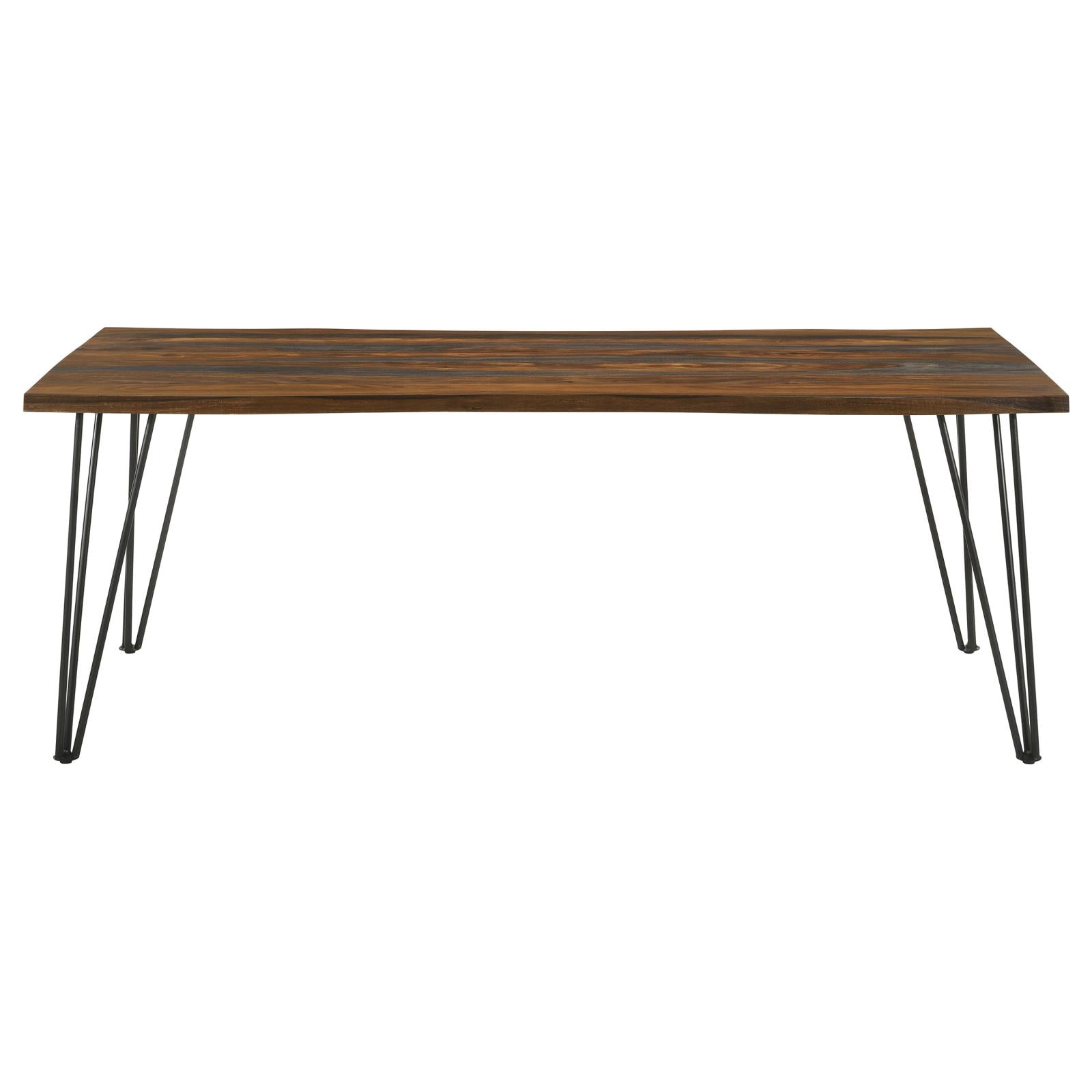 Neve Sheesham Gray/Gunmetal Live-edge Dining Table with Hairpin Legs - 193861 - Bien Home Furniture & Electronics