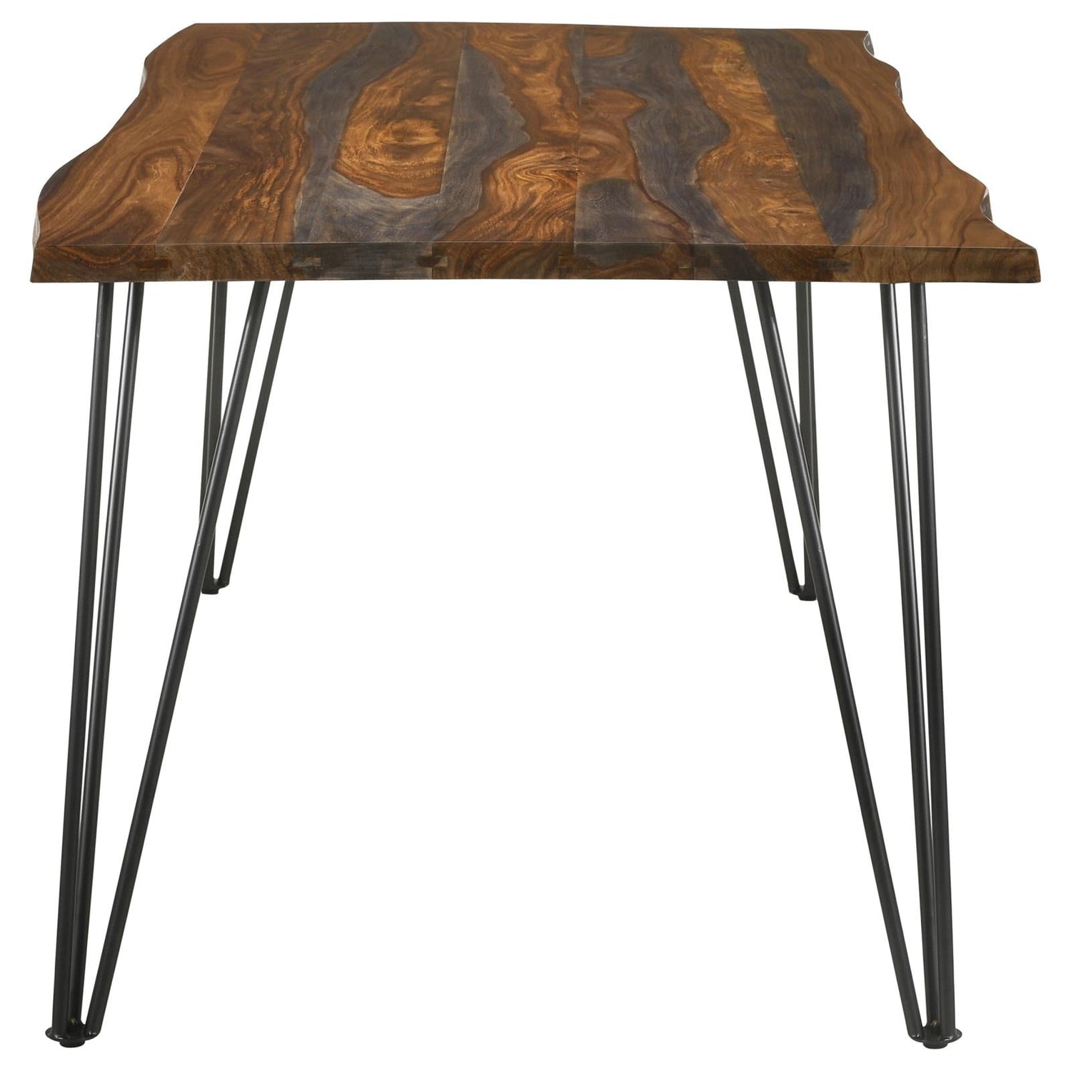 Neve Sheesham Gray/Gunmetal Live-edge Dining Table with Hairpin Legs - 193861 - Bien Home Furniture & Electronics
