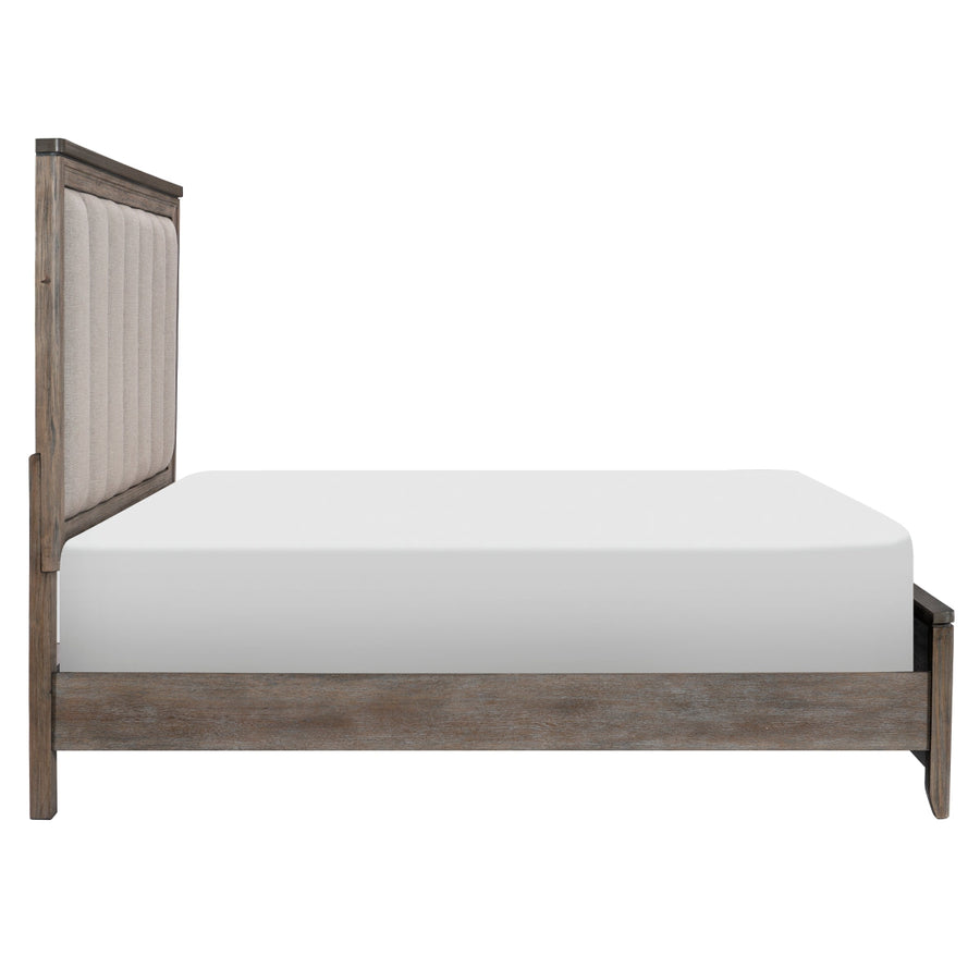 Newell Light Brown King Upholstered Panel Bed - SET | 1412K-1 | 1412K-2 | 1412-3 - Bien Home Furniture & Electronics