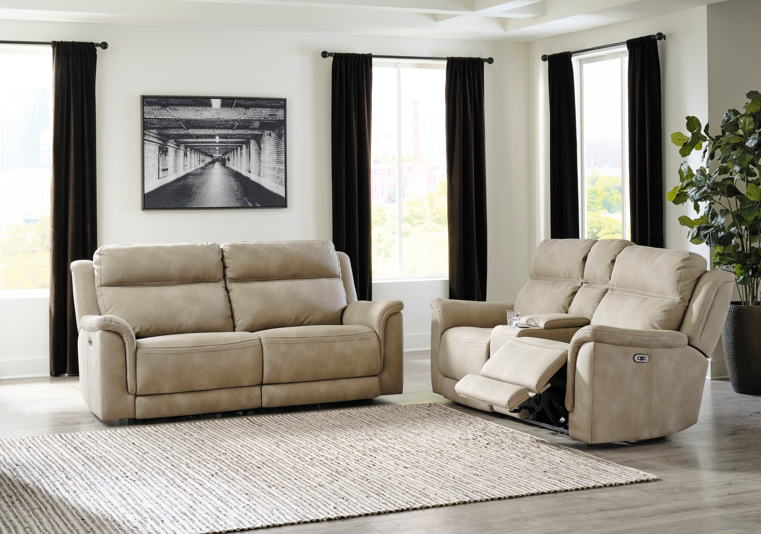 Next-Gen DuraPella Sand Power Reclining Living Room Set - SET | 5930247 | 5930218 - Bien Home Furniture & Electronics