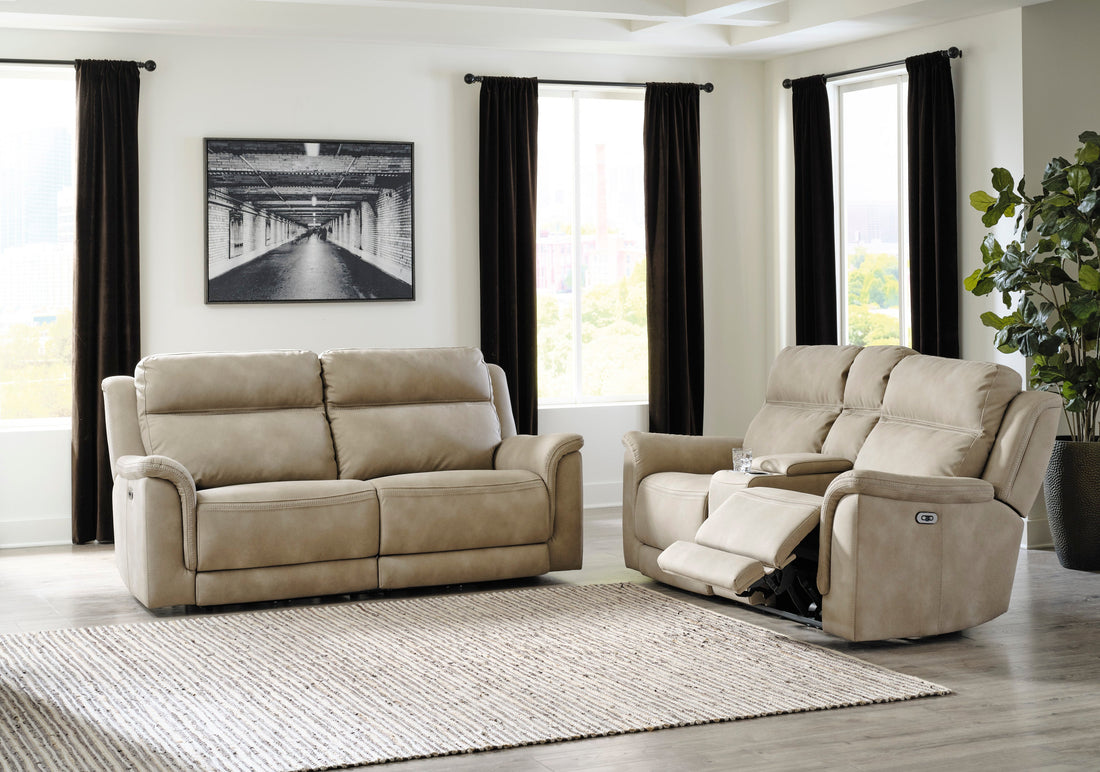 Next-Gen DuraPella Sand Power Reclining Living Room Set - SET | 5930247 | 5930218 - Bien Home Furniture &amp; Electronics