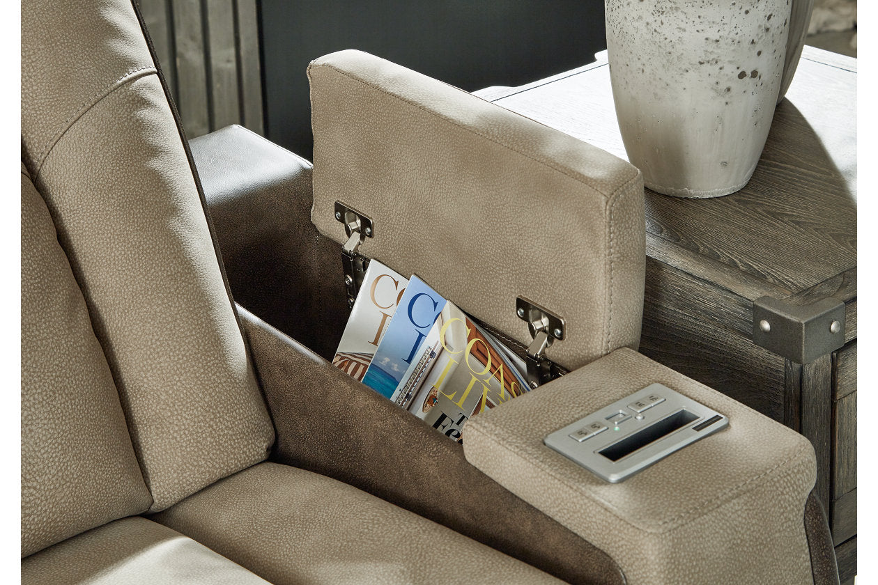 Next-Gen DuraPella Sand Power Reclining Loveseat with Console - 2200318 - Bien Home Furniture & Electronics