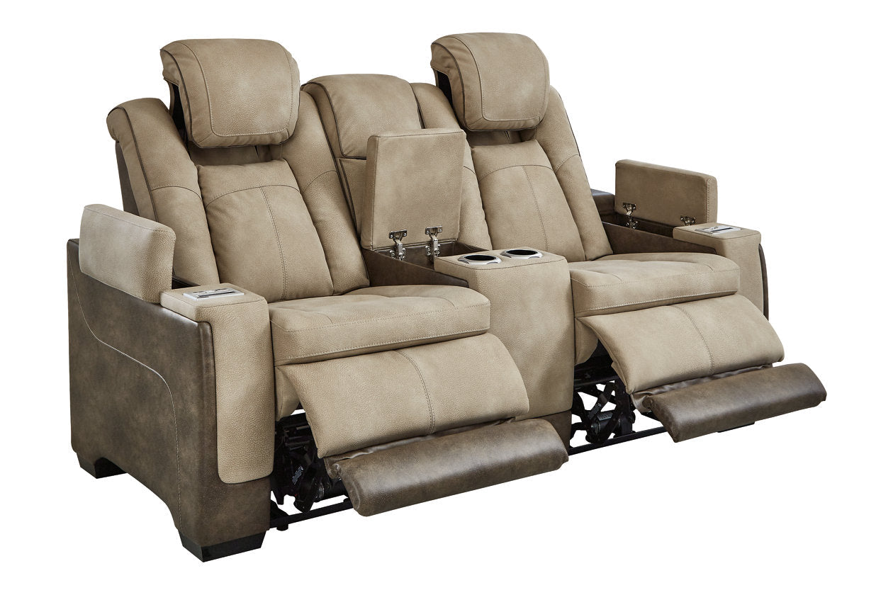 Next-Gen DuraPella Sand Power Reclining Loveseat with Console - 2200318 - Bien Home Furniture & Electronics
