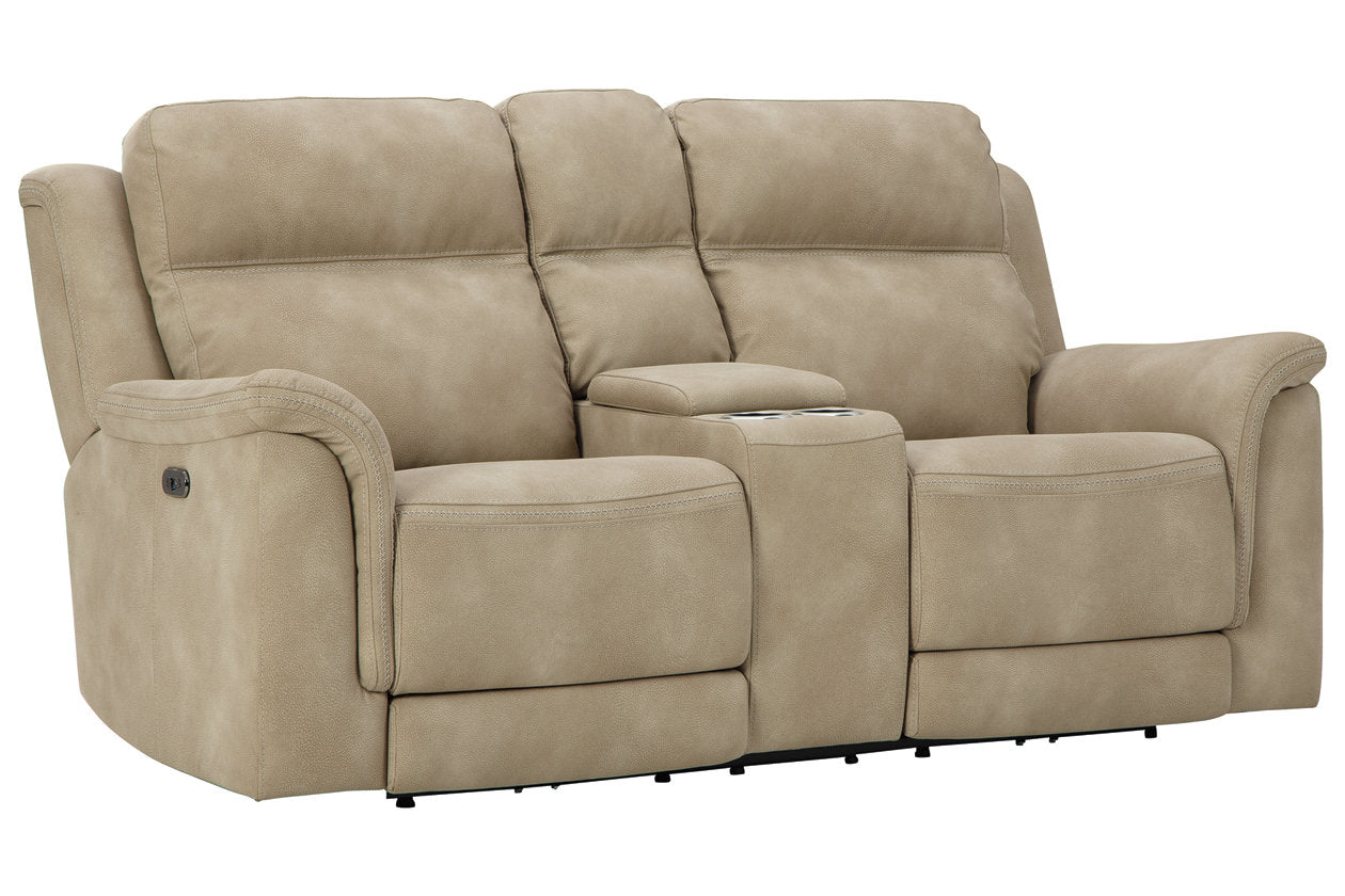 Next-Gen DuraPella Sand Power Reclining Loveseat with Console - 5930218 - Bien Home Furniture & Electronics