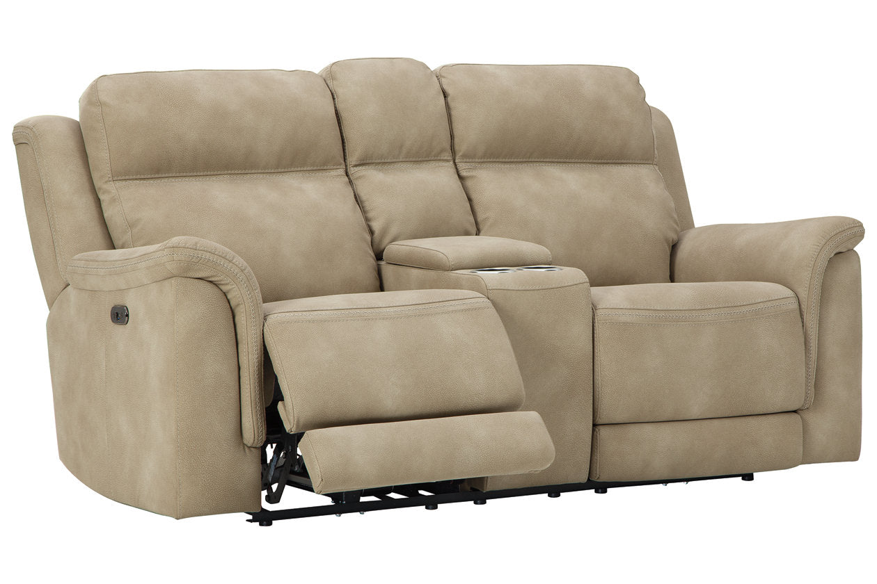 Next-Gen DuraPella Sand Power Reclining Loveseat with Console - 5930218 - Bien Home Furniture & Electronics