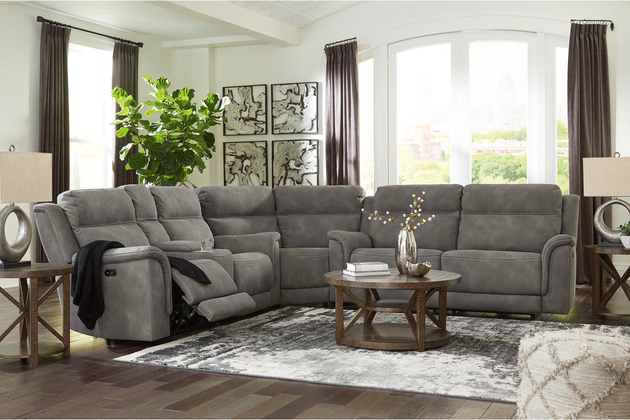 Next-Gen DuraPella Slate 3-Piece Power Reclining Sectional - SET | 5930118 | 5930147 | 5930177 - Bien Home Furniture & Electronics