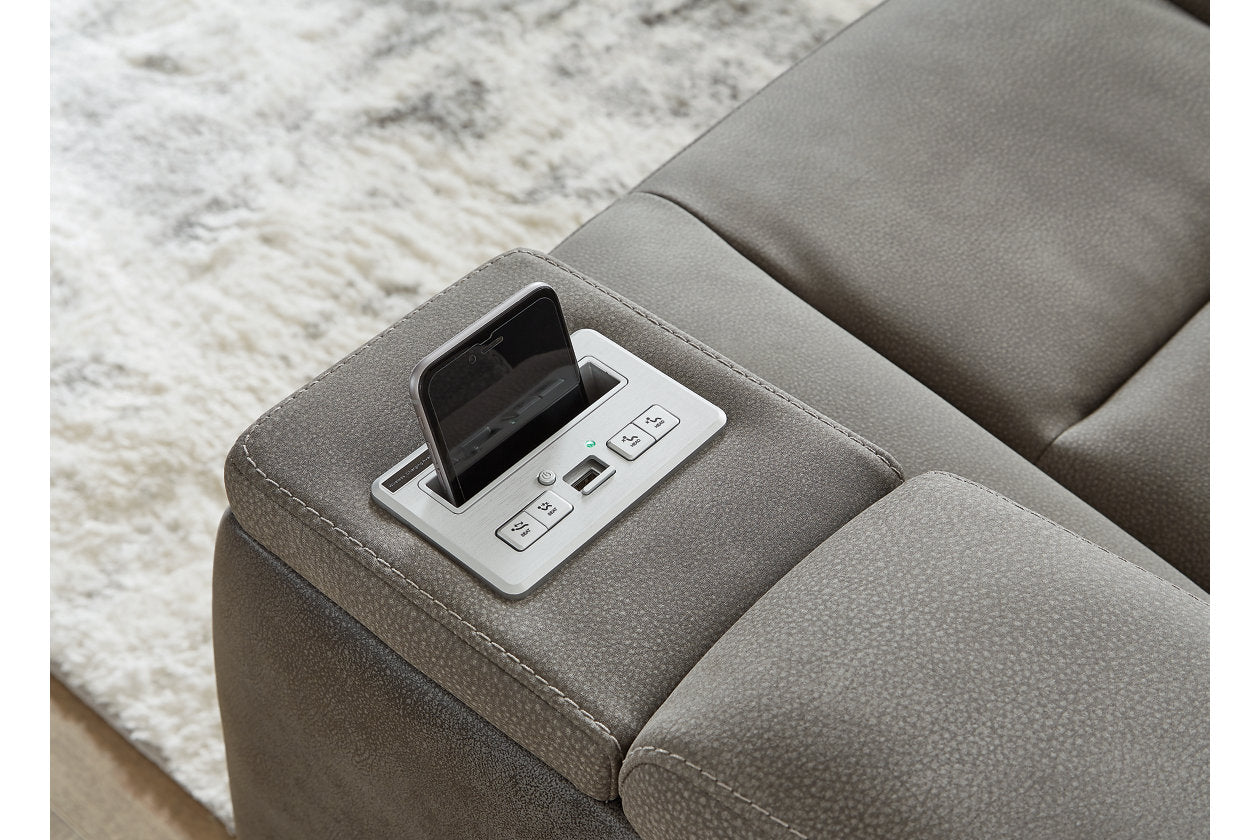 Next-Gen DuraPella Slate Power Reclining Loveseat with Console - 2200418 - Bien Home Furniture & Electronics