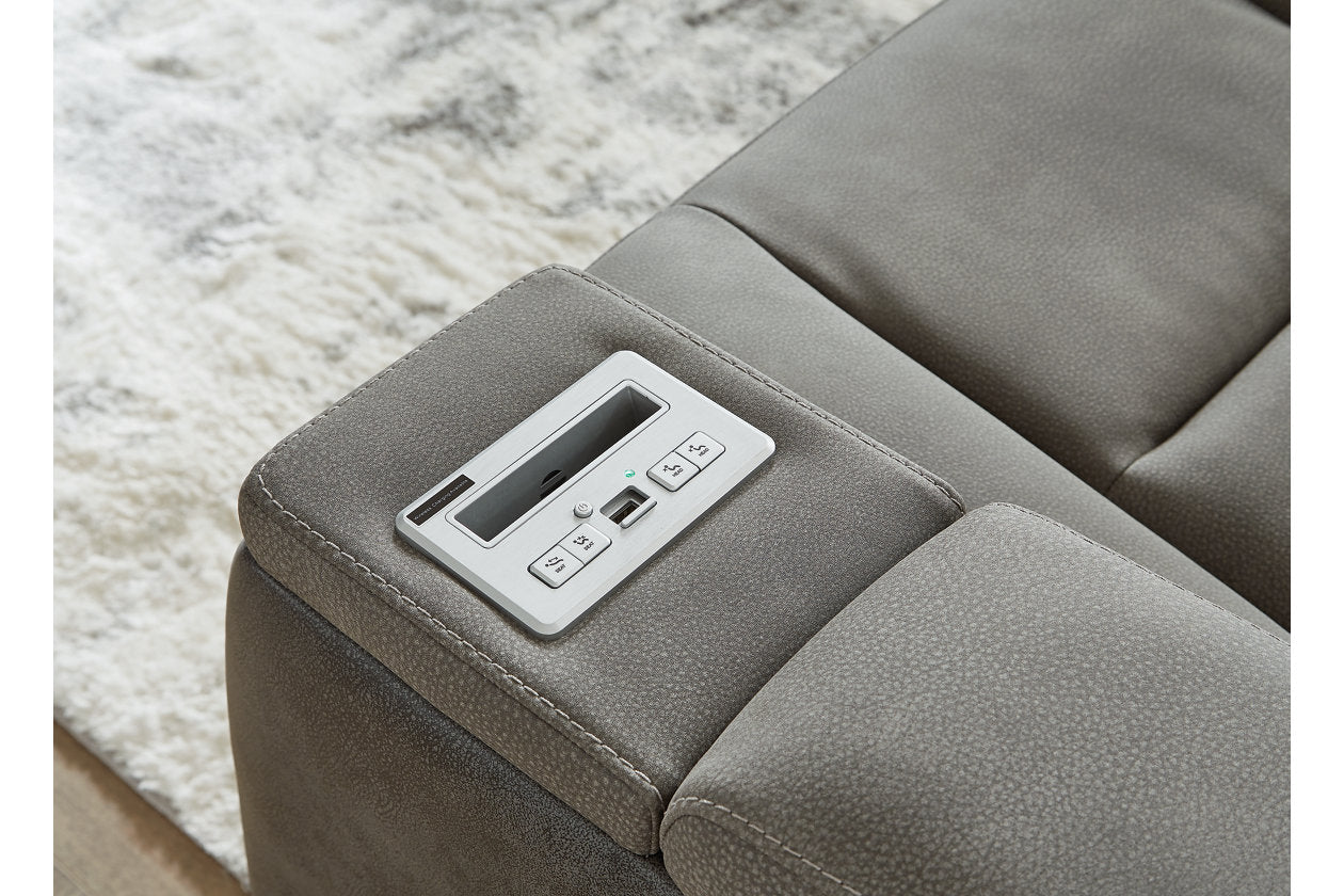 Next-Gen DuraPella Slate Power Reclining Loveseat with Console - 2200418 - Bien Home Furniture & Electronics